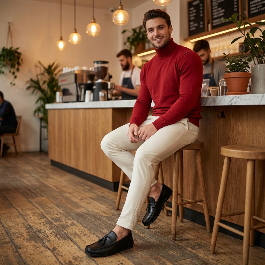 Mylen Black Leather Driver Loafers