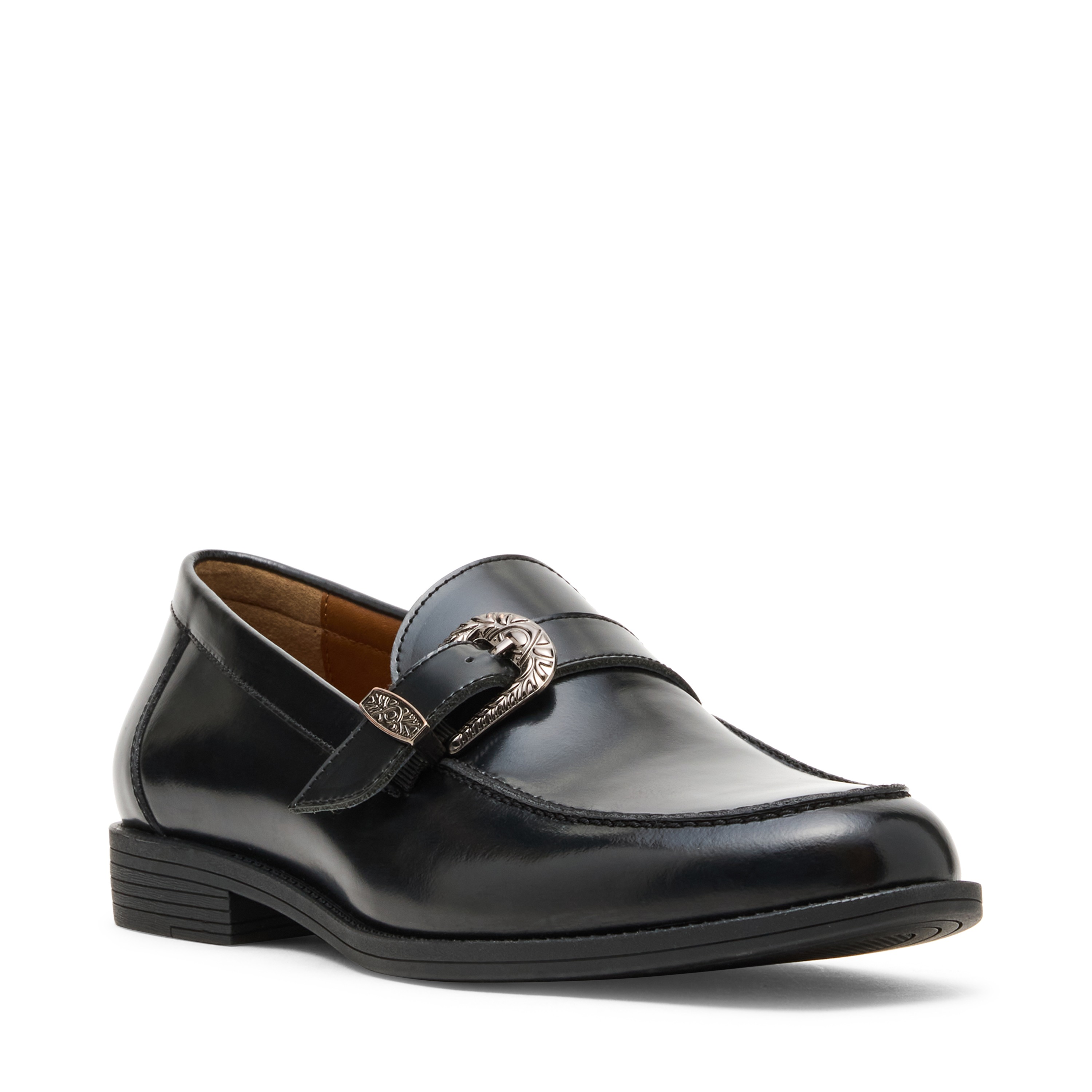 Kaelix Black Leather Tie-Ups & Dress Loafers