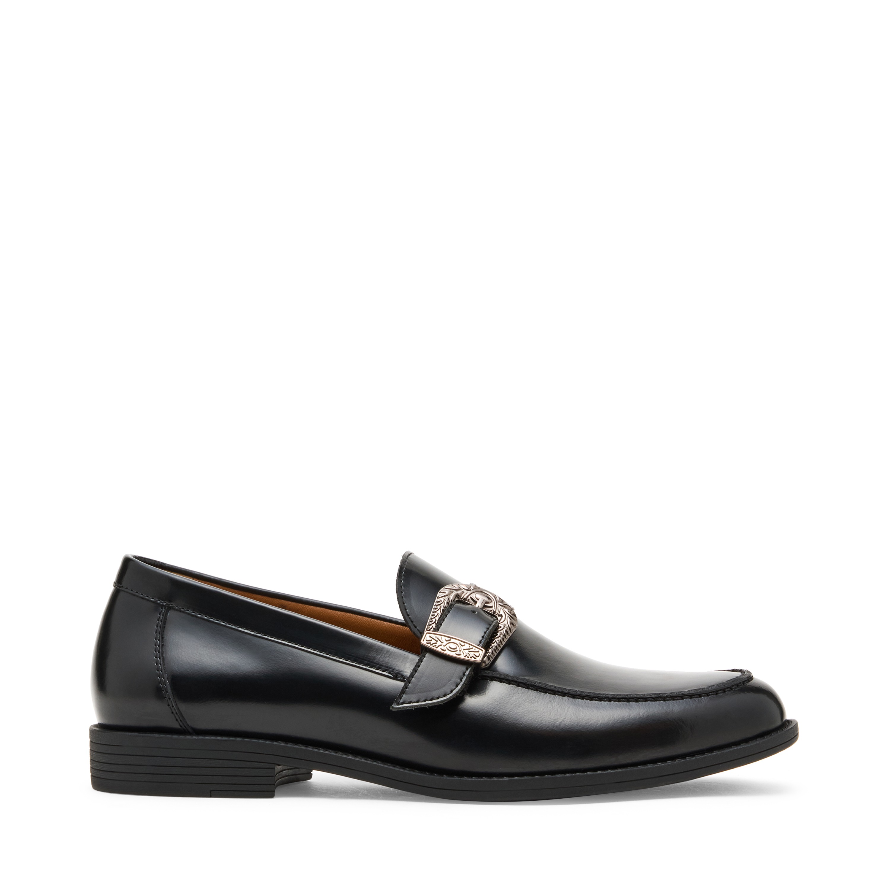 Kaelix Black Leather Tie-Ups & Dress Loafers