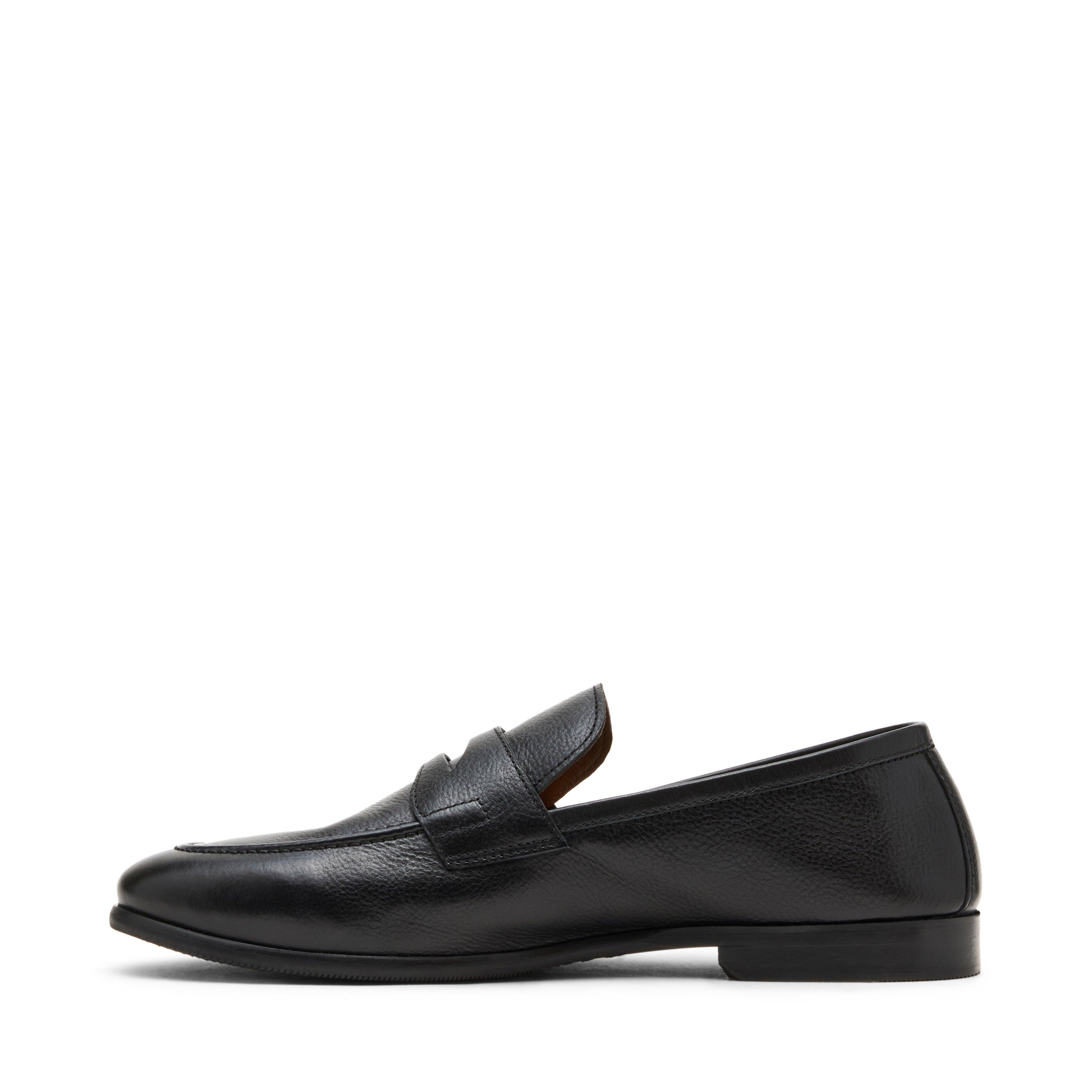 Tavin Black Leather Tie-Ups & Dress Loafers