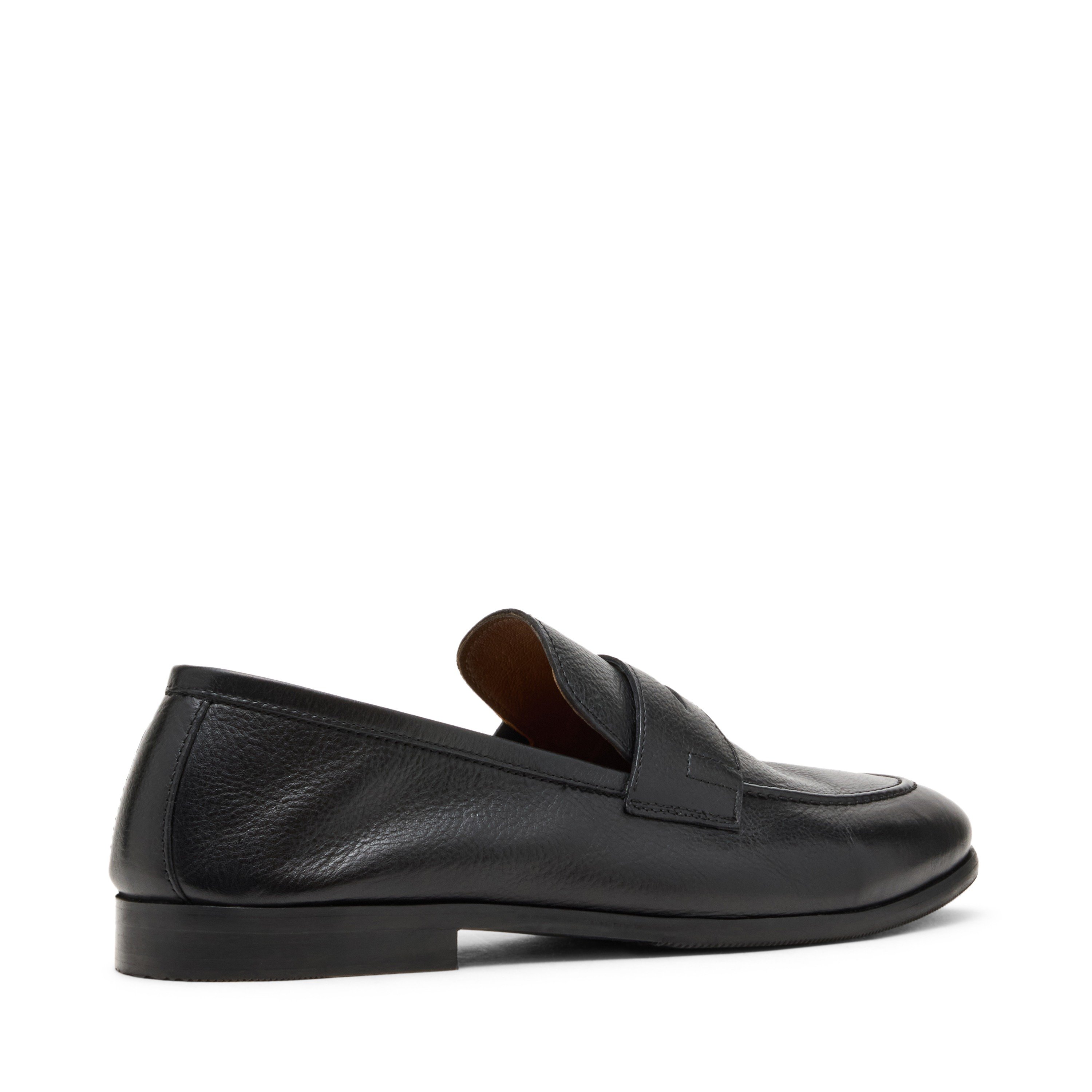 Tavin Black Leather Tie-Ups & Dress Loafers