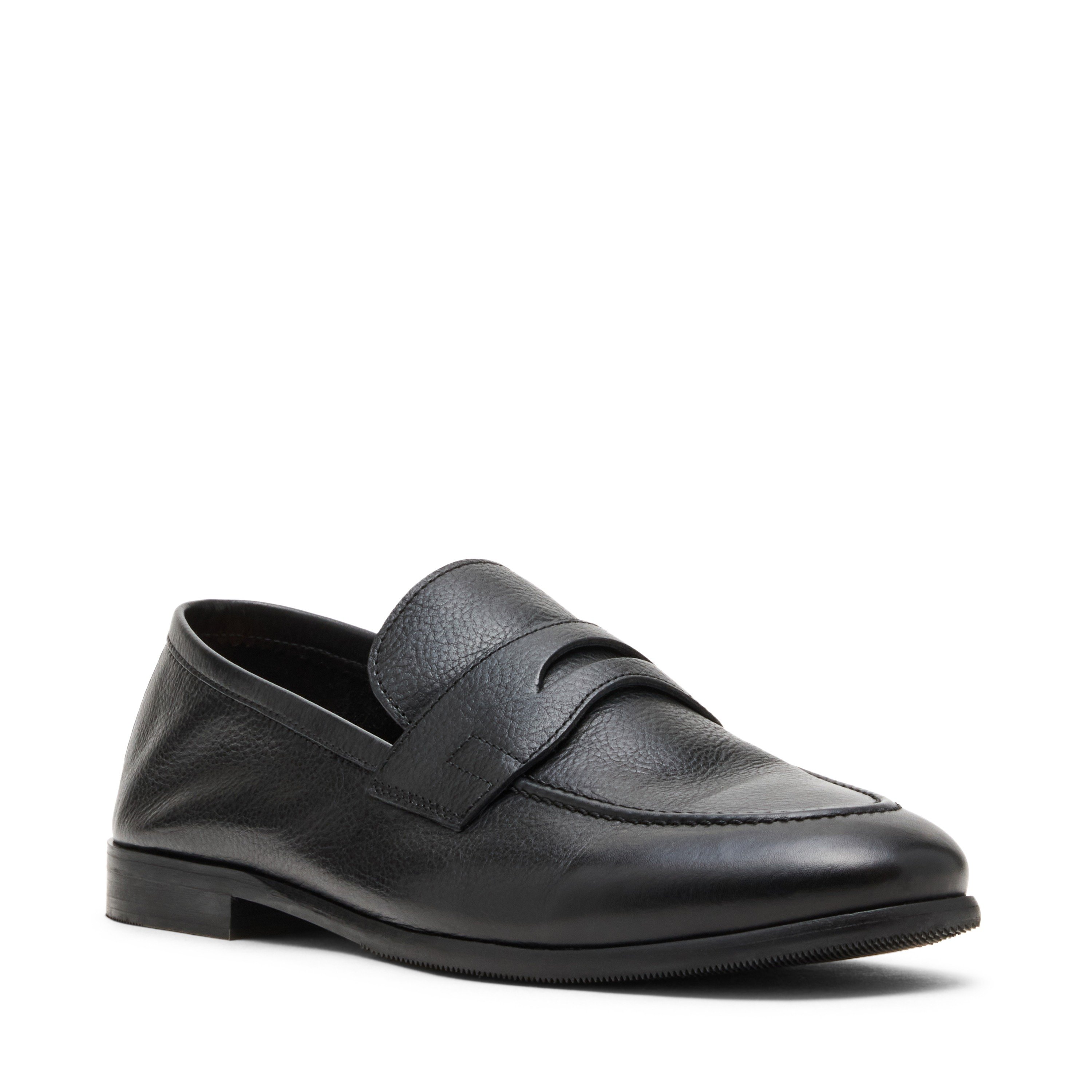 Tavin Black Leather Tie-Ups & Dress Loafers