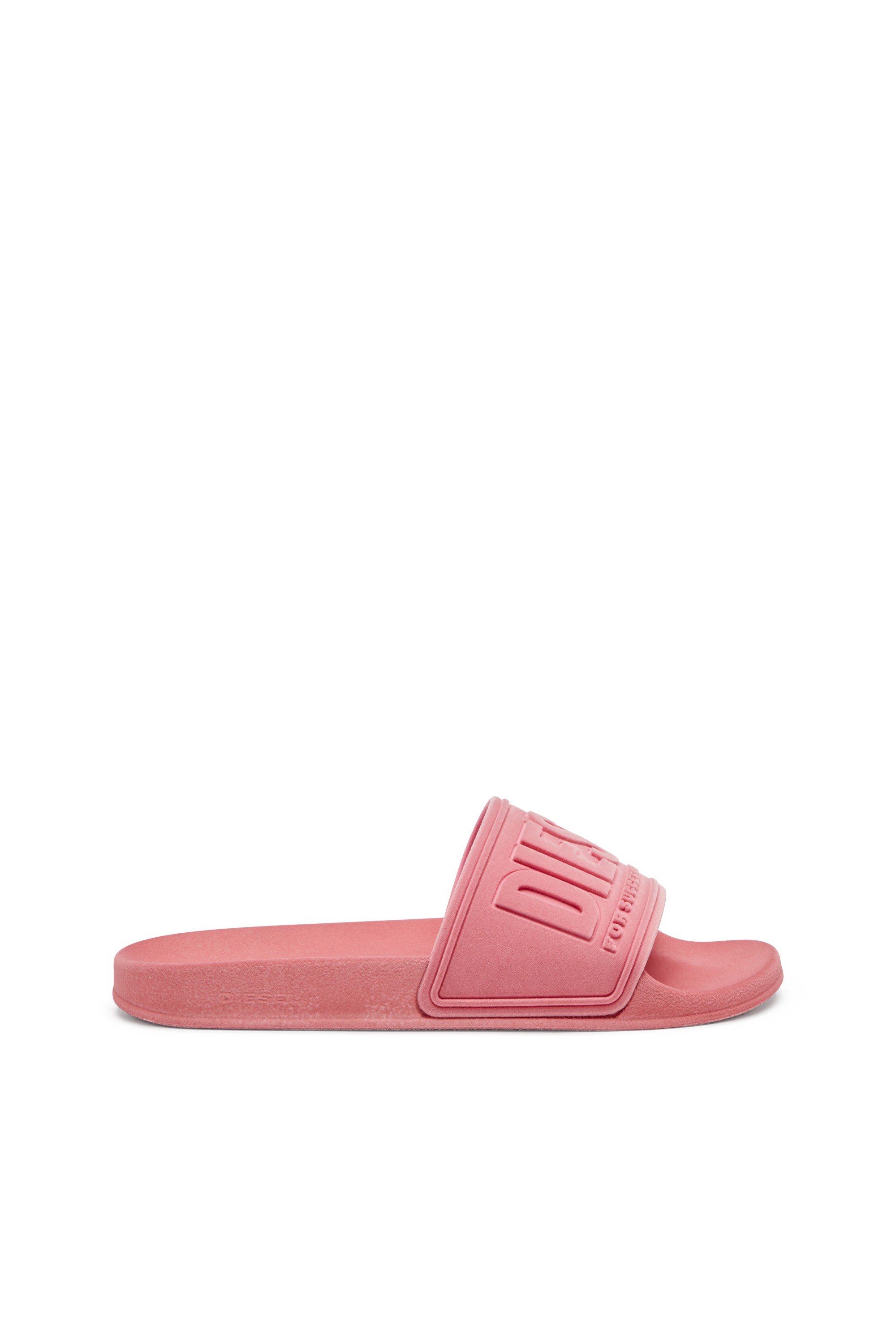 Pink Sa-Mayemi-Pool slides with velvety flocking