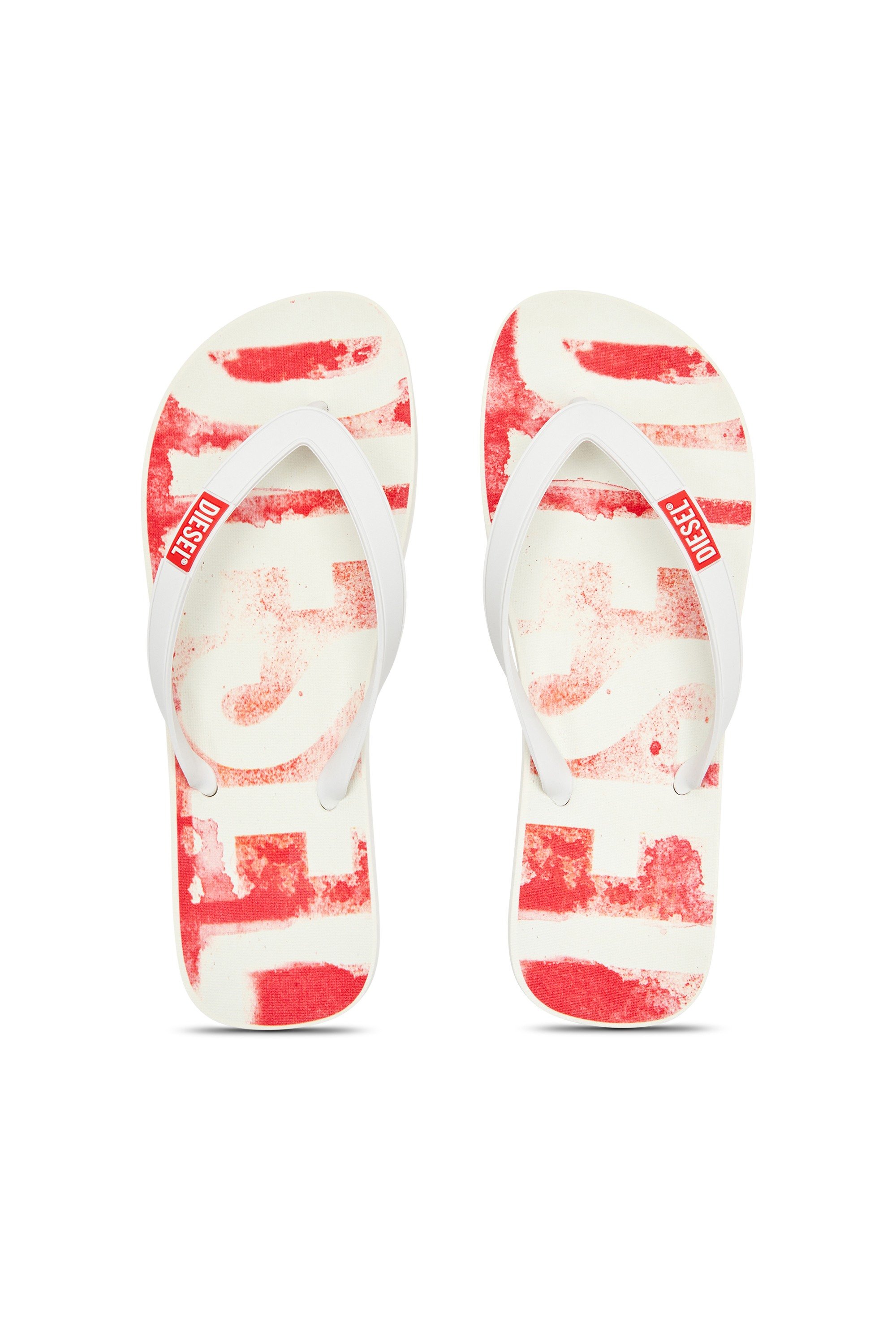 White Sa-Rio-Rubber flip-flops with graffiti logo