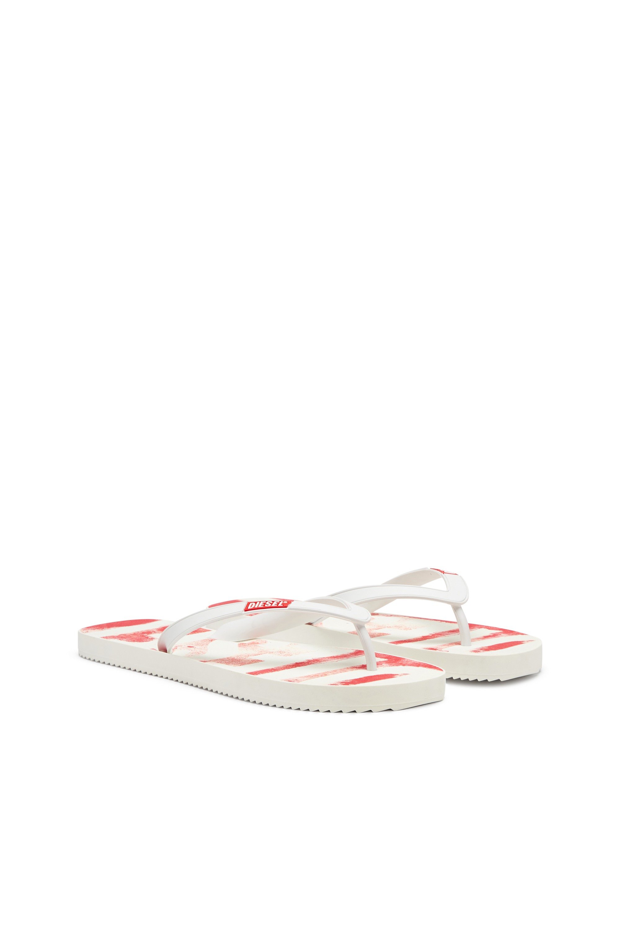 White Sa-Rio-Rubber flip-flops with graffiti logo