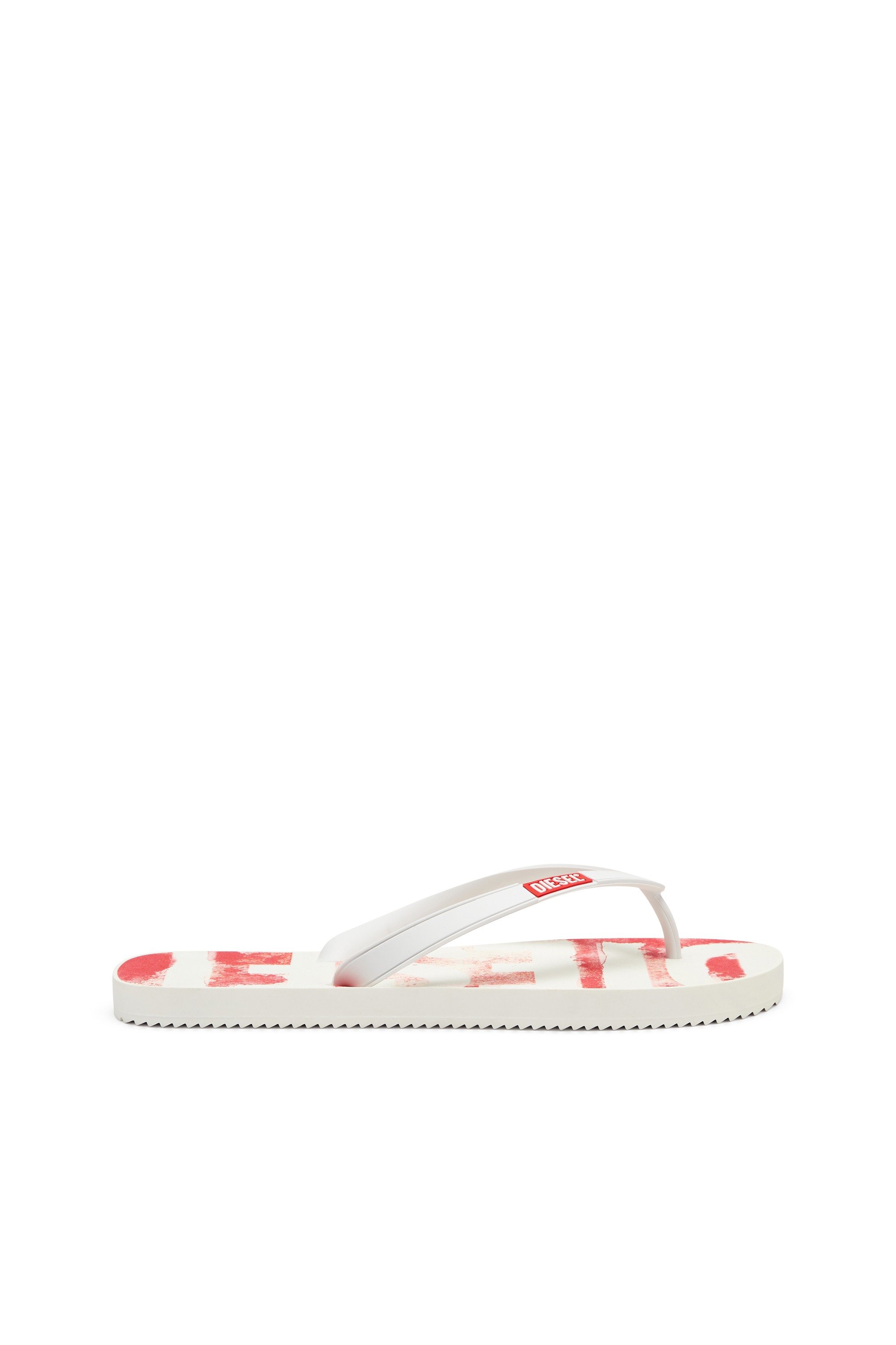 White Sa-Rio-Rubber flip-flops with graffiti logo