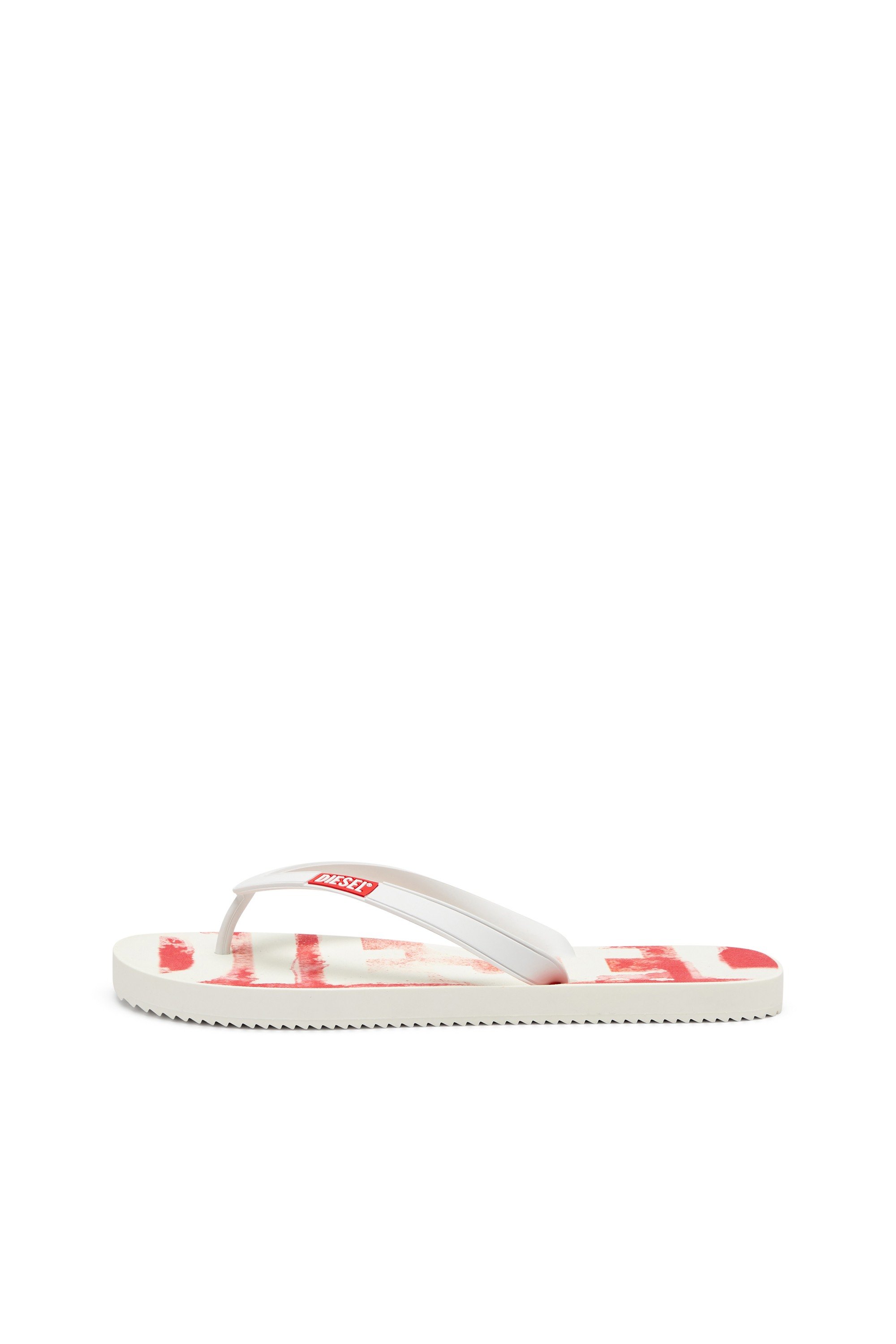 White Sa-Rio-Rubber flip-flops with graffiti logo