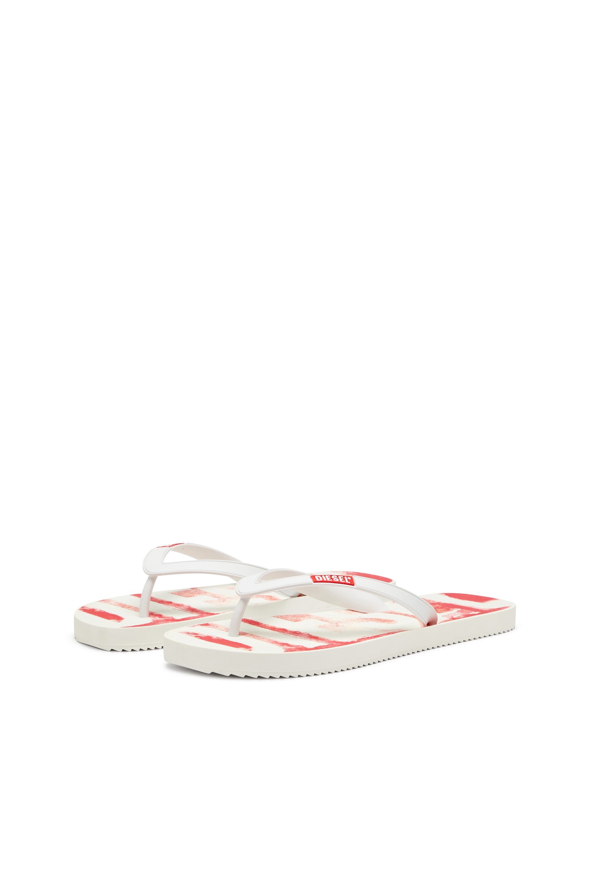 White Sa-Rio-Rubber flip-flops with graffiti logo