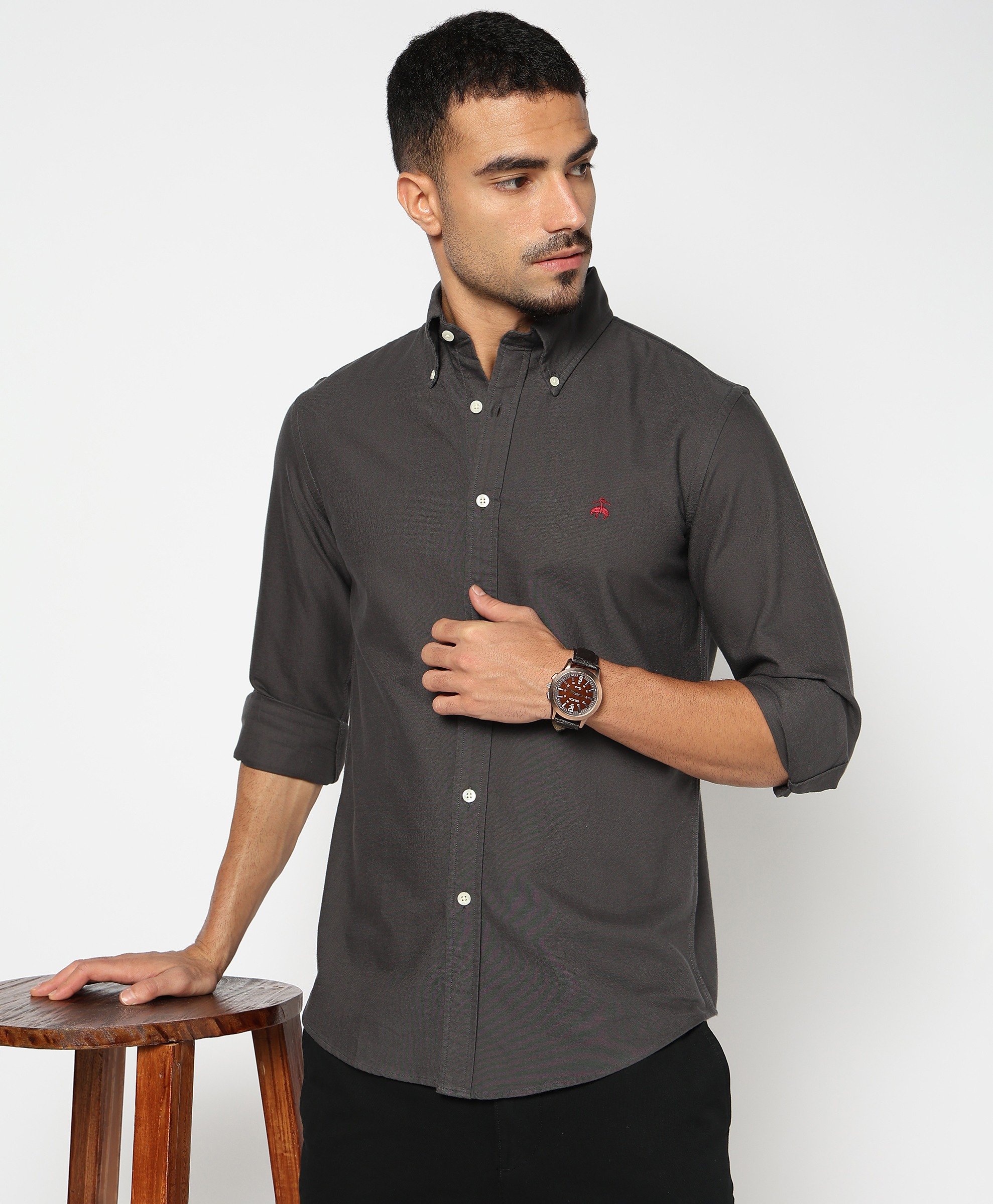 Brooks Brothers | Regular fitted Oxford Solid Sports Shirts