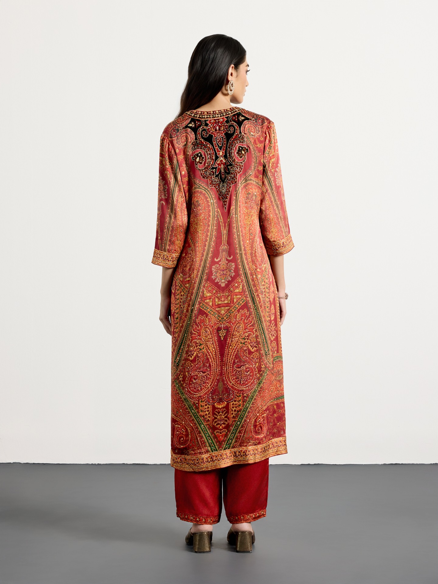 Burgundy Beige Royal Mirage Suit