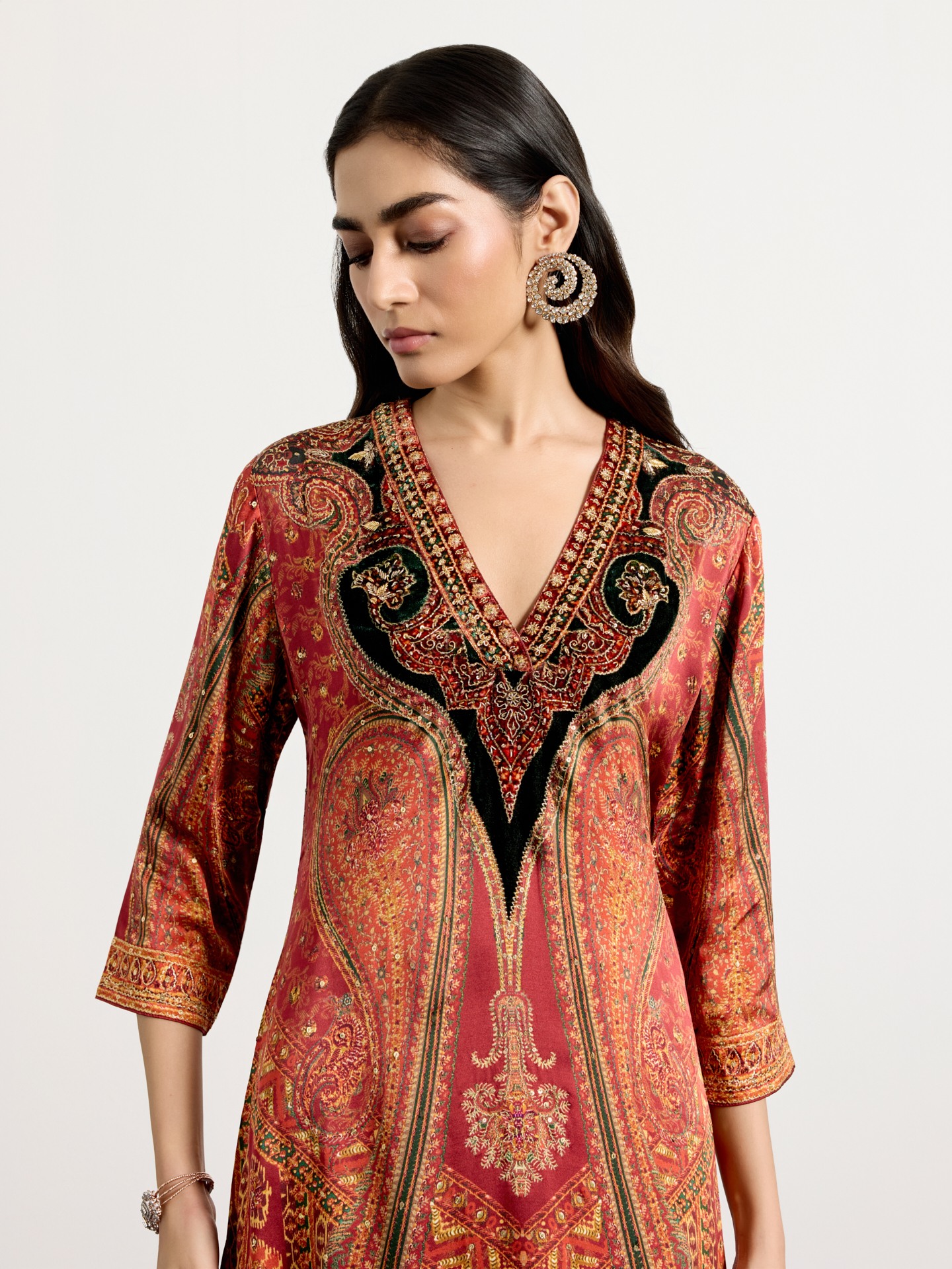 Burgundy Beige Royal Mirage Suit