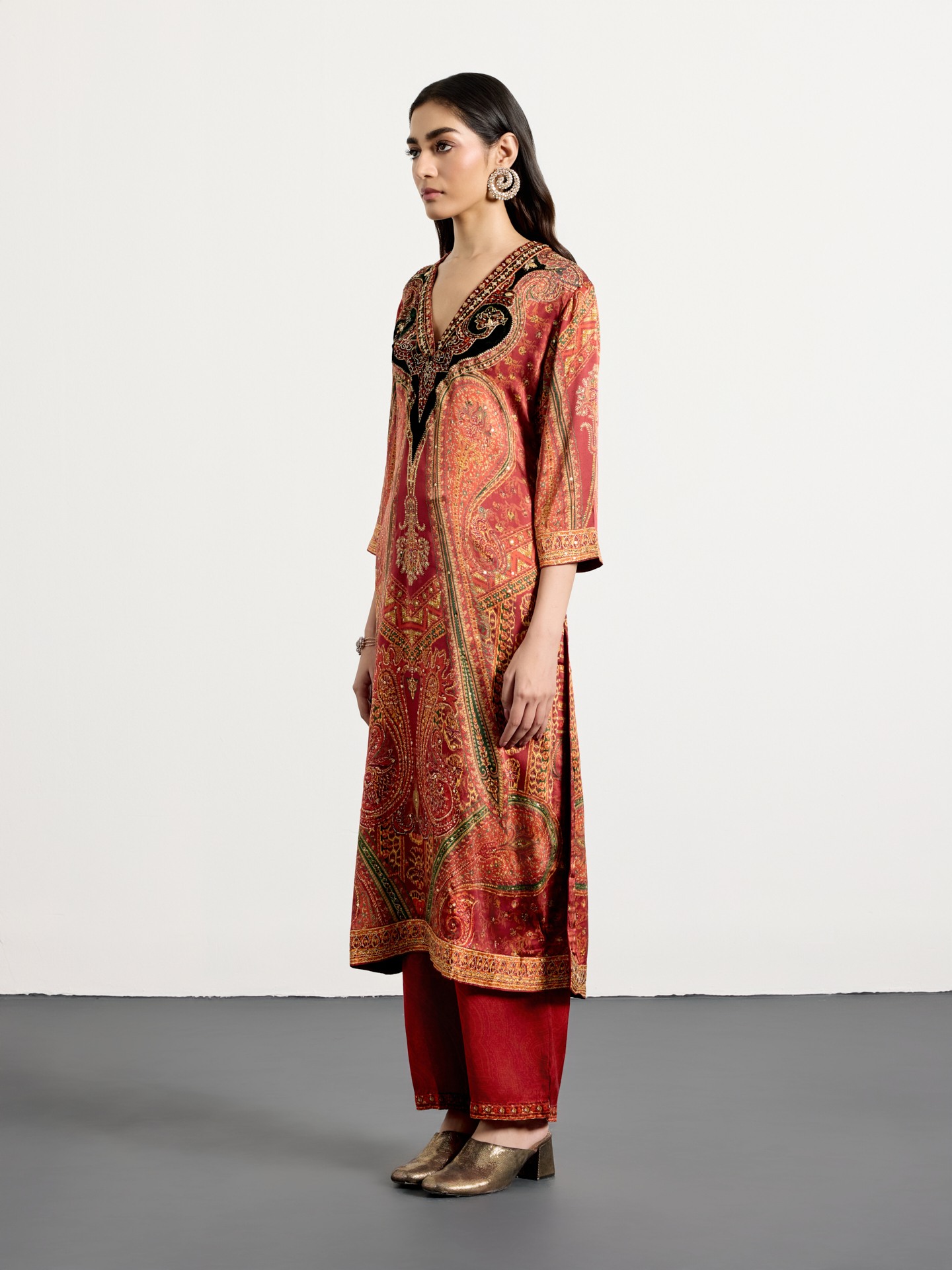 Burgundy Beige Royal Mirage Suit