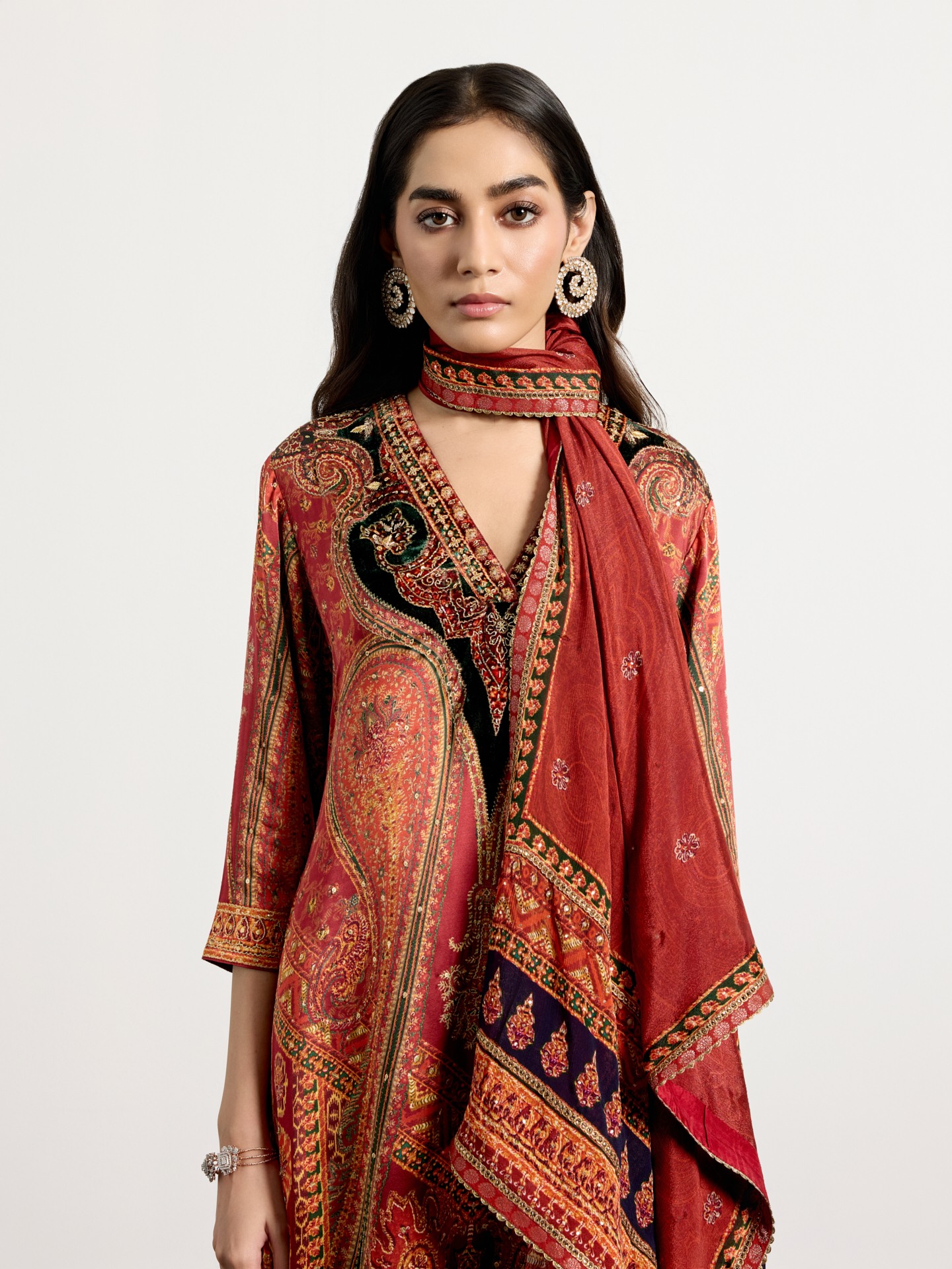 Burgundy Beige Royal Mirage Suit