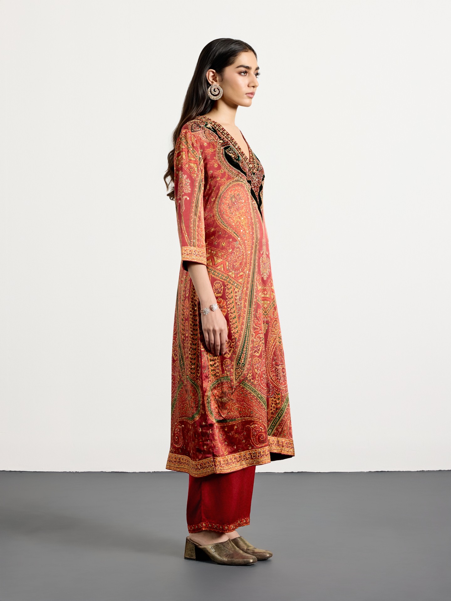 Burgundy Beige Royal Mirage Suit