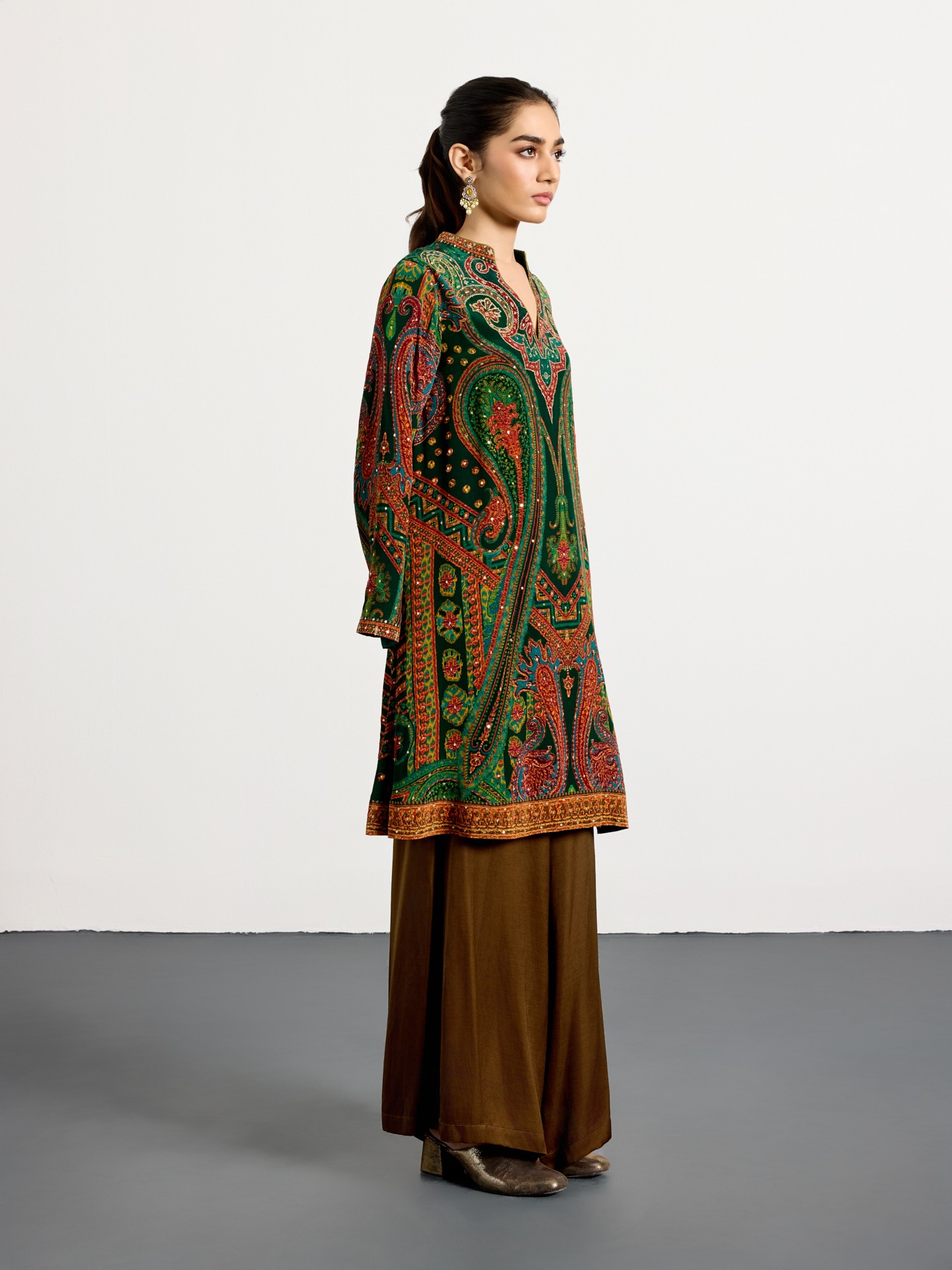 Emerald Burgundy Royal Mirage Kurti