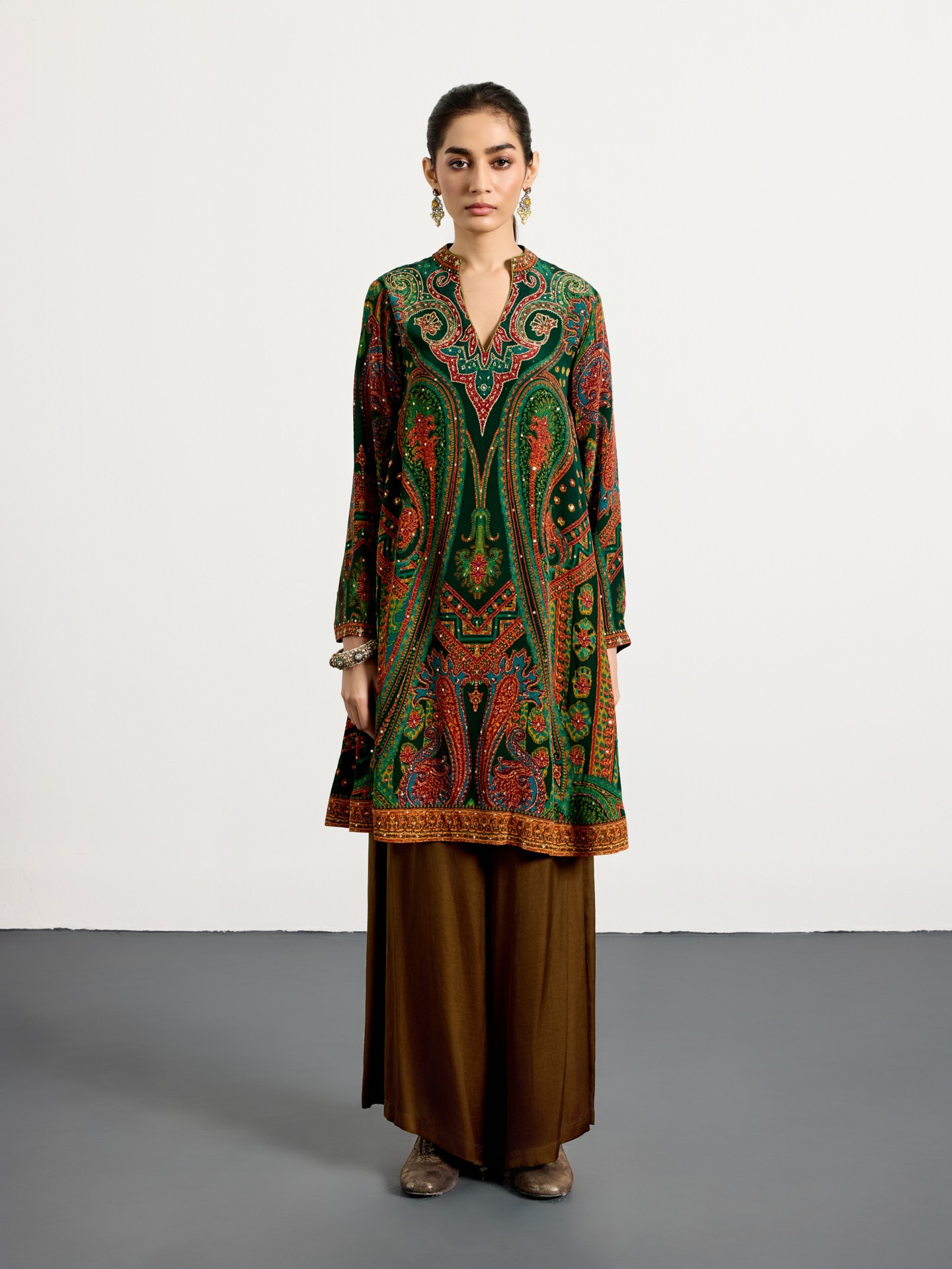 Emerald Burgundy Royal Mirage Kurti