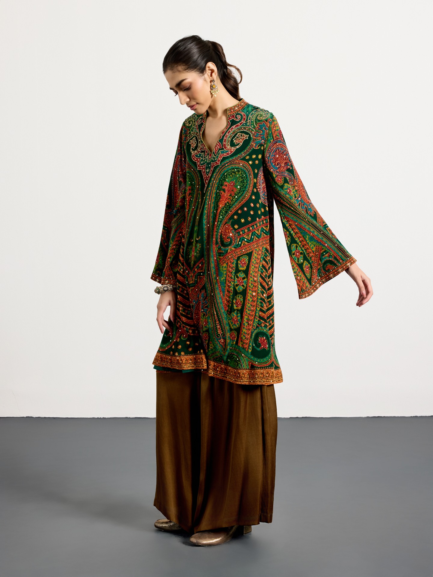 Emerald Burgundy Royal Mirage Kurti