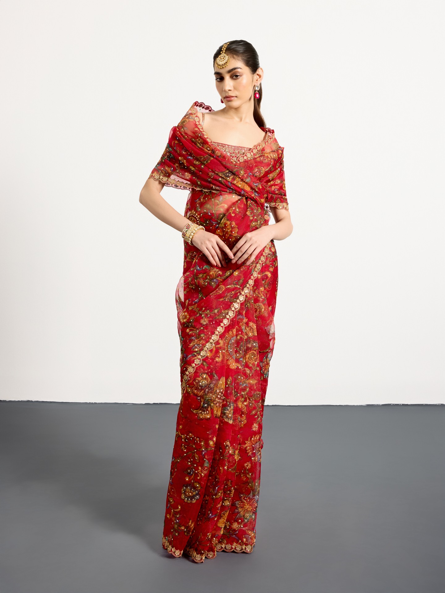 Red Multi Mauricia Saree