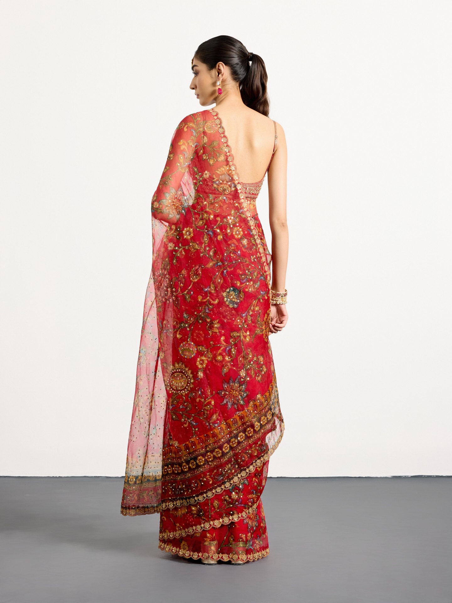 Red Multi Mauricia Saree