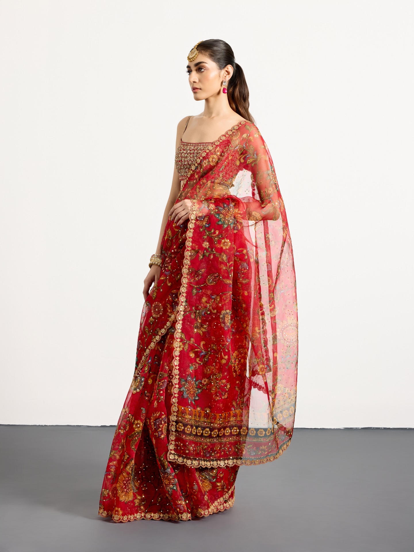 Red Multi Mauricia Saree