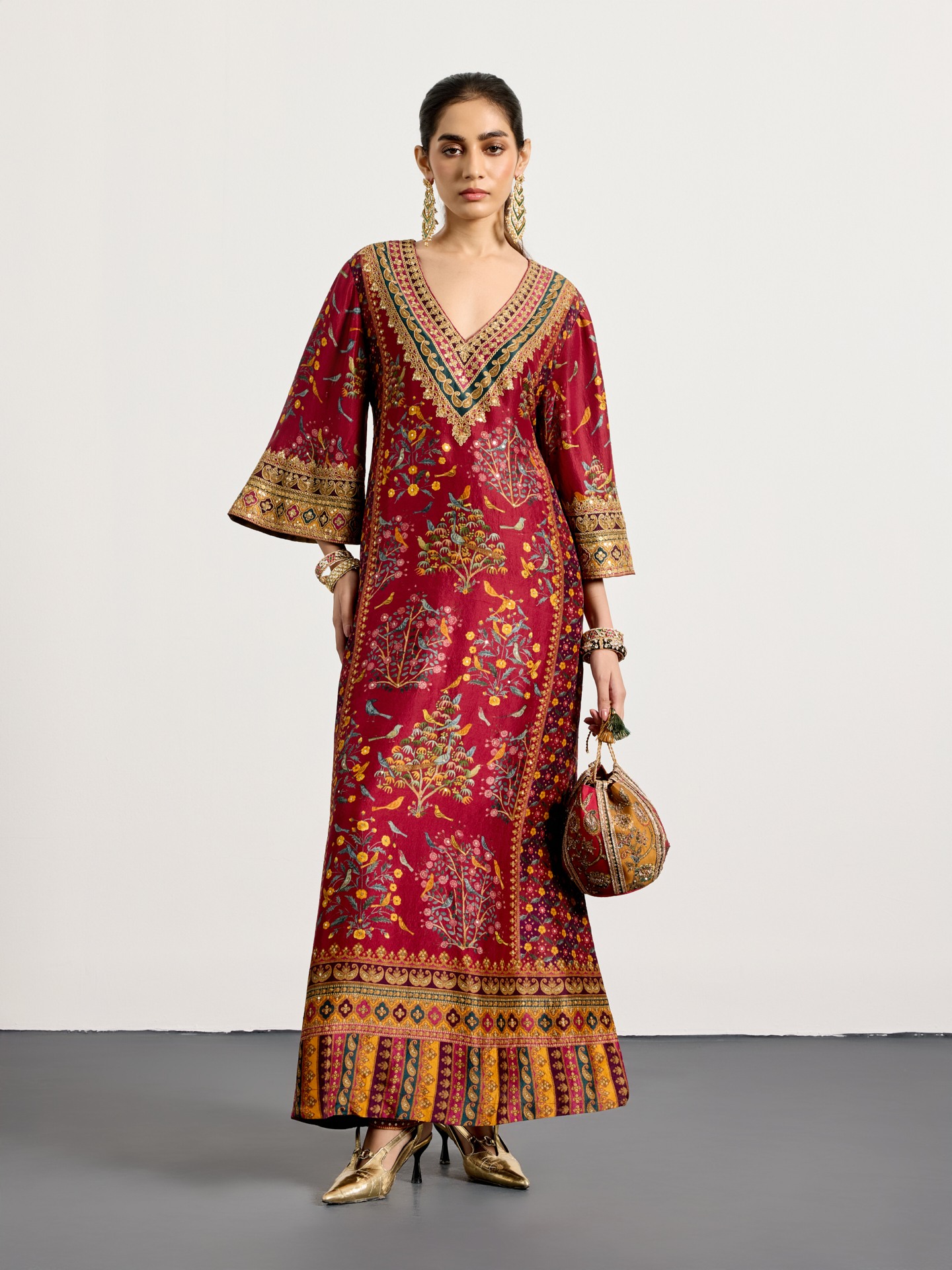 Prune Multi Gulzar Garden Suit