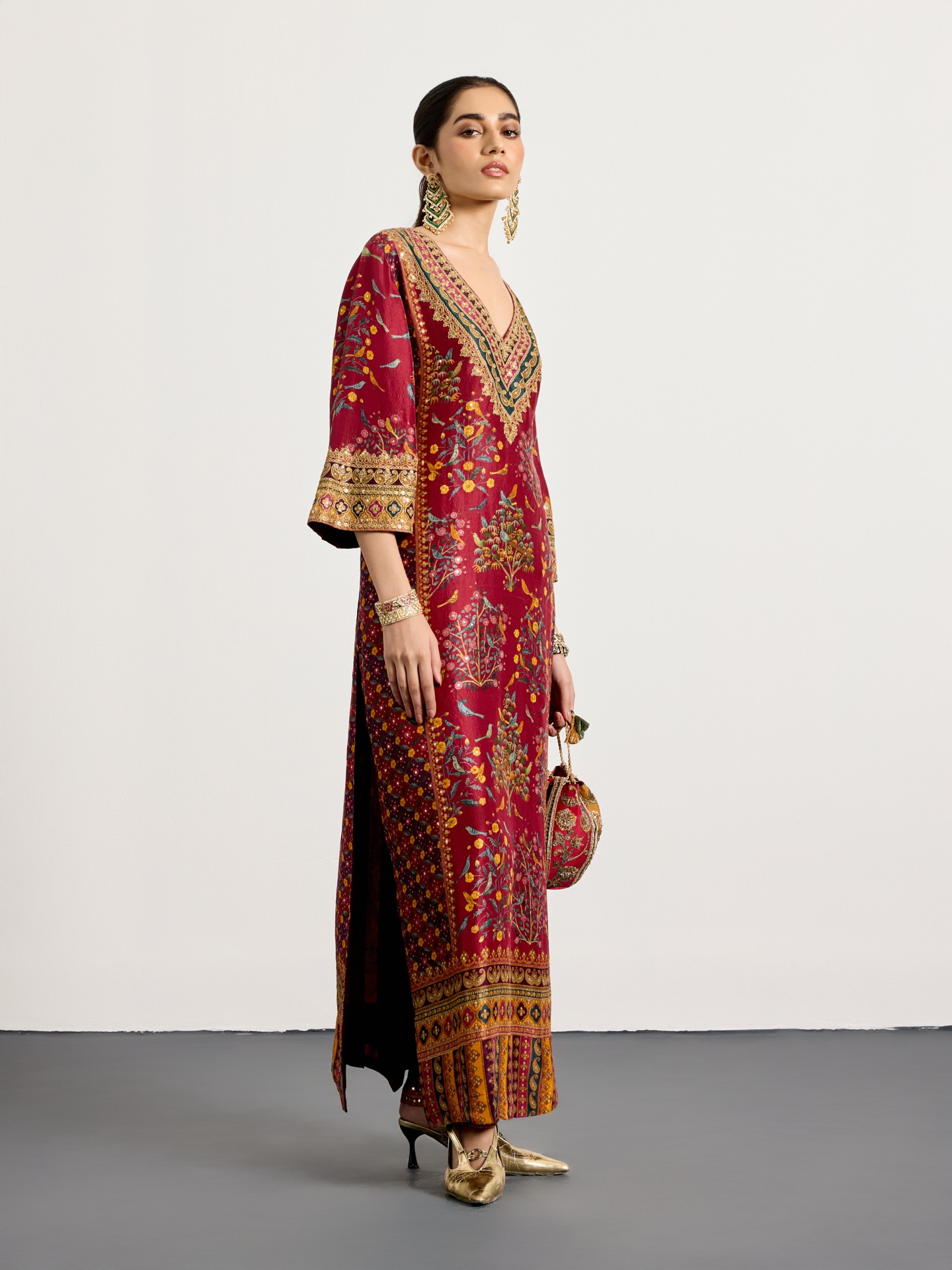 Prune Multi Gulzar Garden Suit