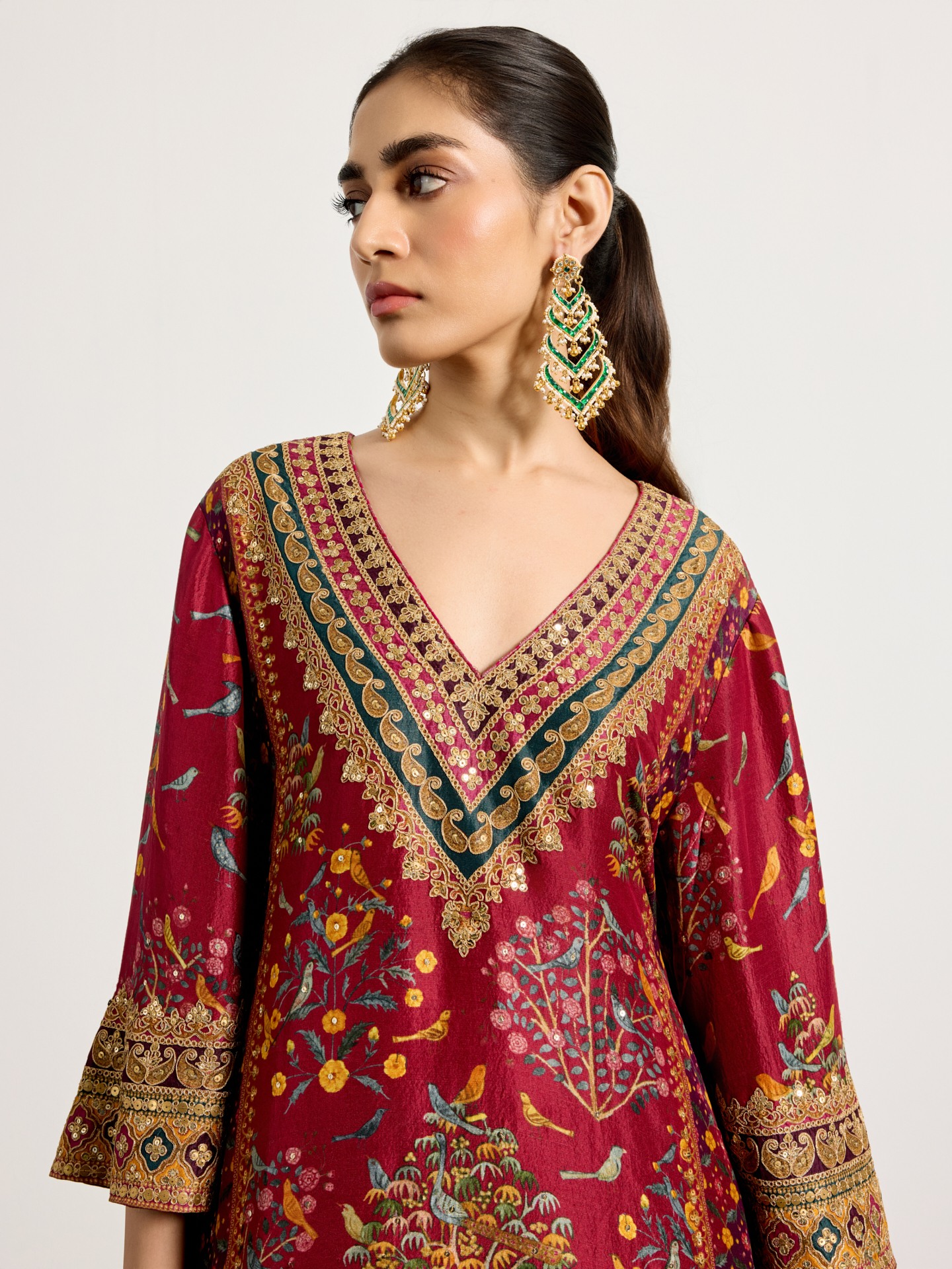 Prune Multi Gulzar Garden Suit