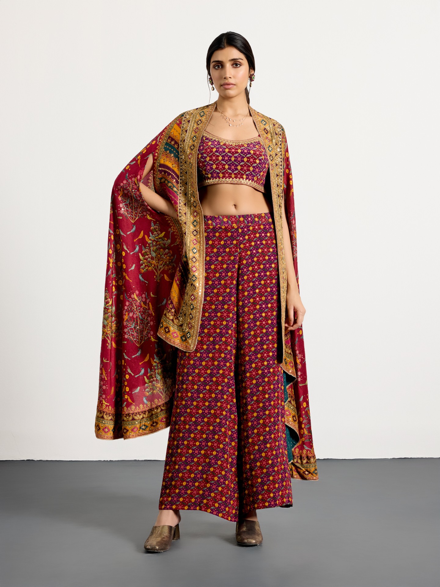 Prune Multi Gulzar Garden Ensemble