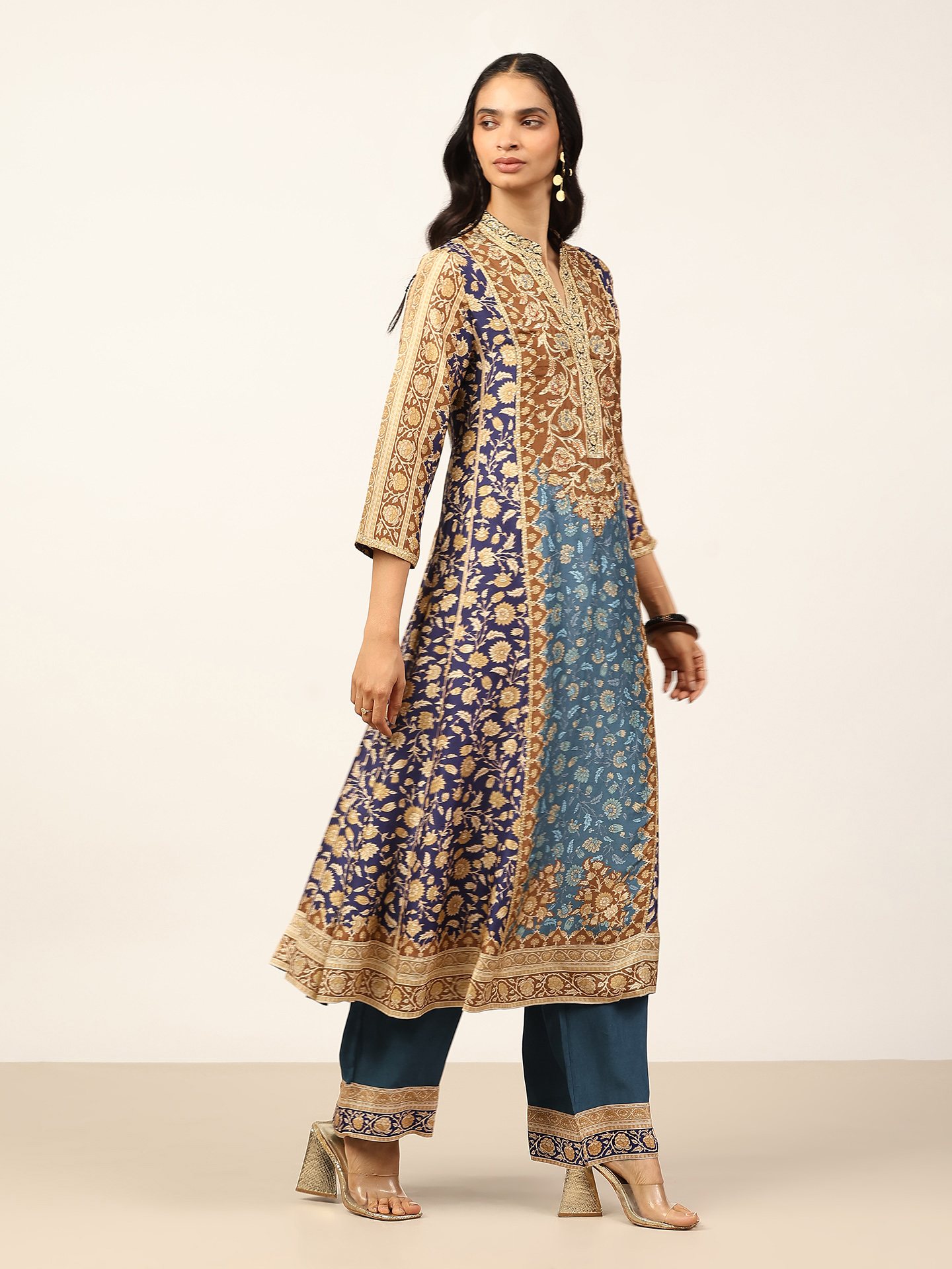 Blue & Multi Floral Garden K Suit Set