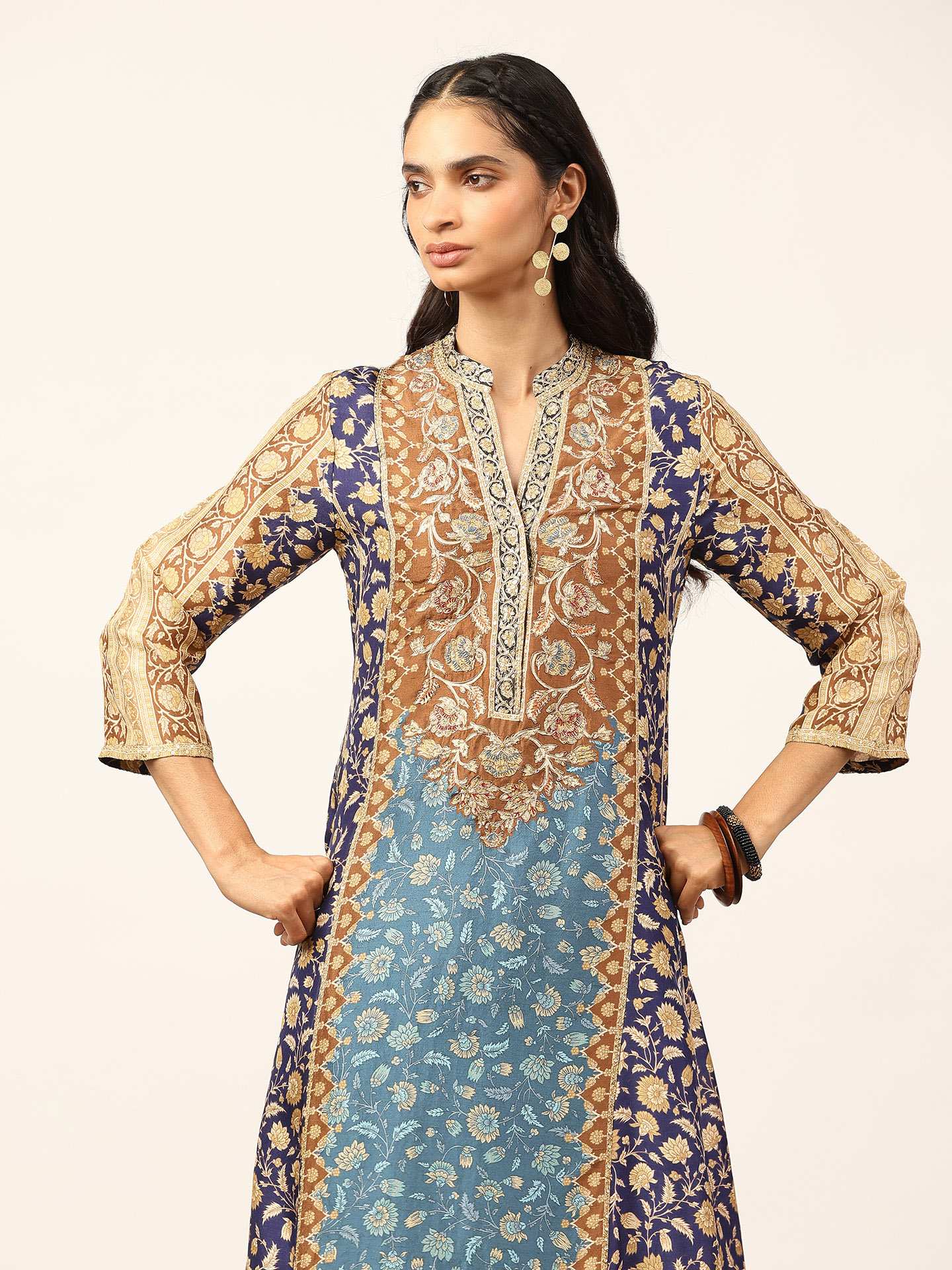 Blue & Multi Floral Garden K Suit Set