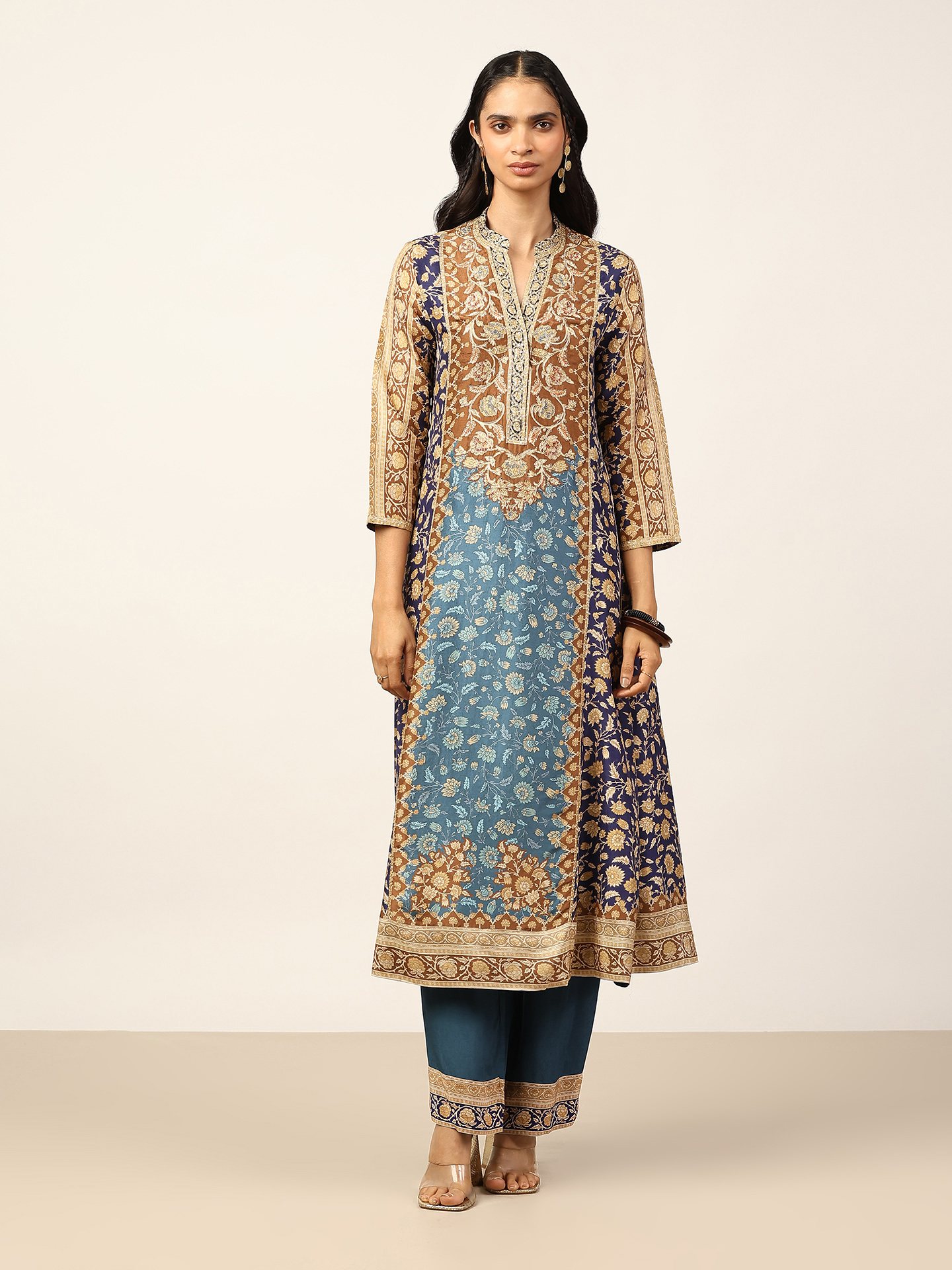 Blue & Multi Floral Garden K Suit Set