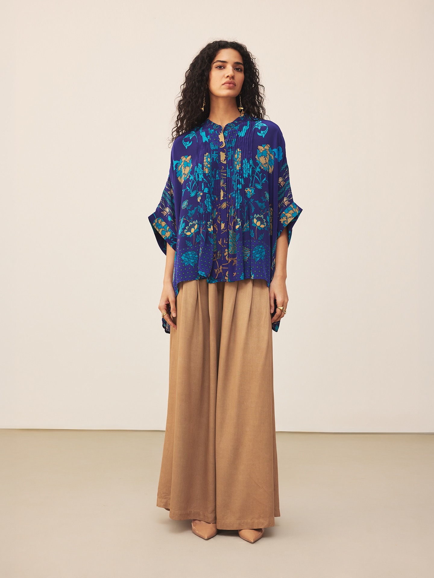 Royal & Turquoise Calico K Kurti