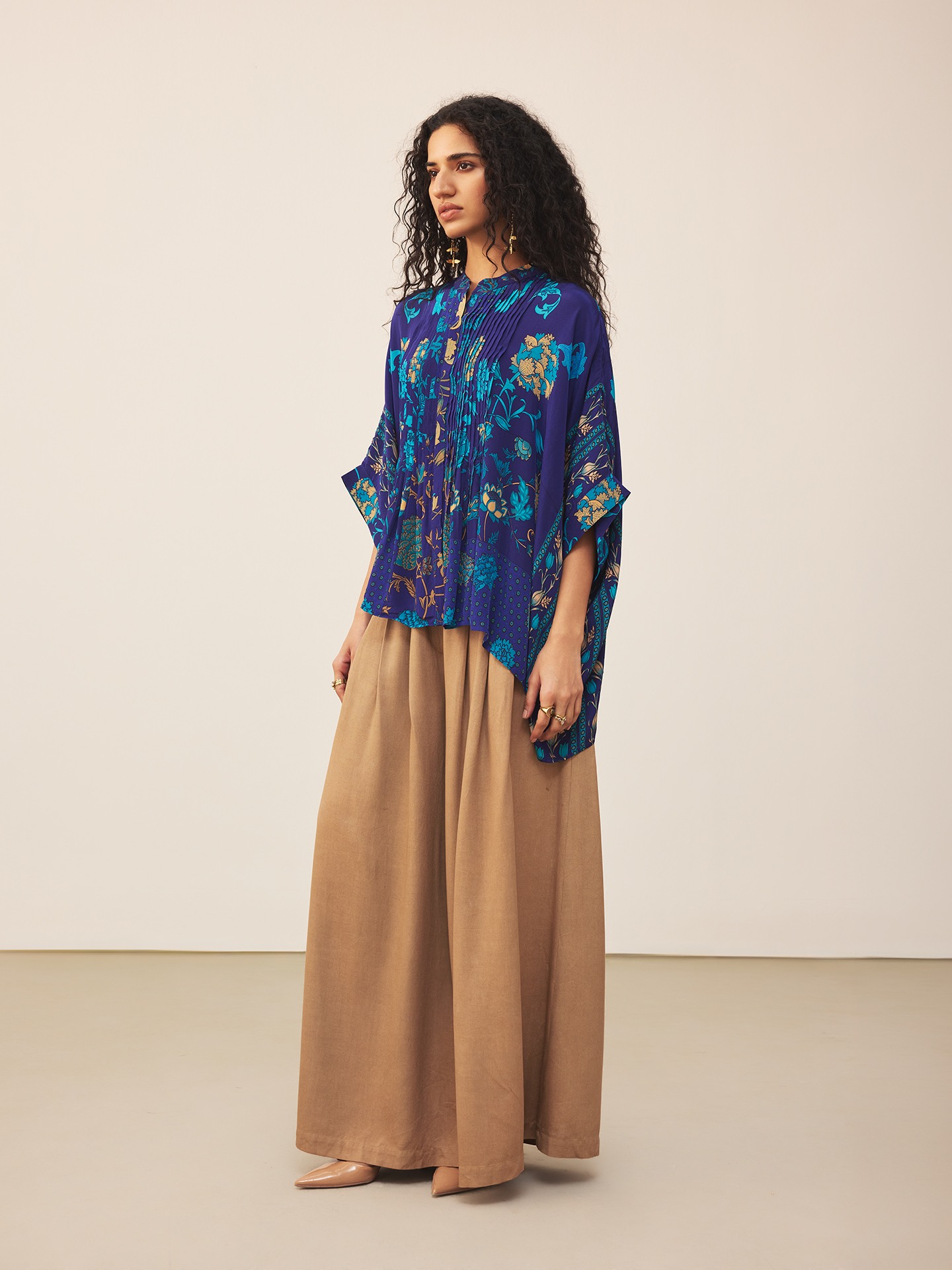 Royal & Turquoise Calico K Kurti