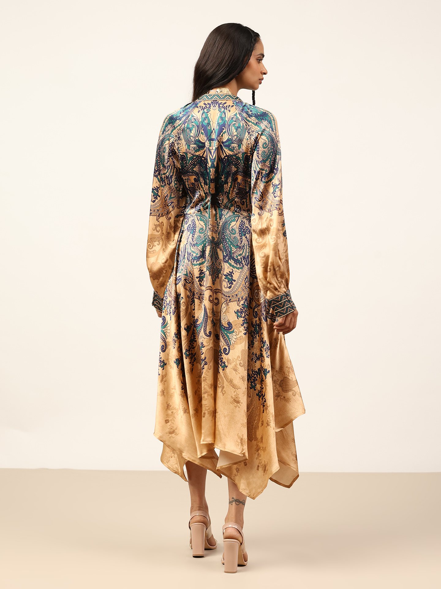 Beige & Indigo Valerie K Dress