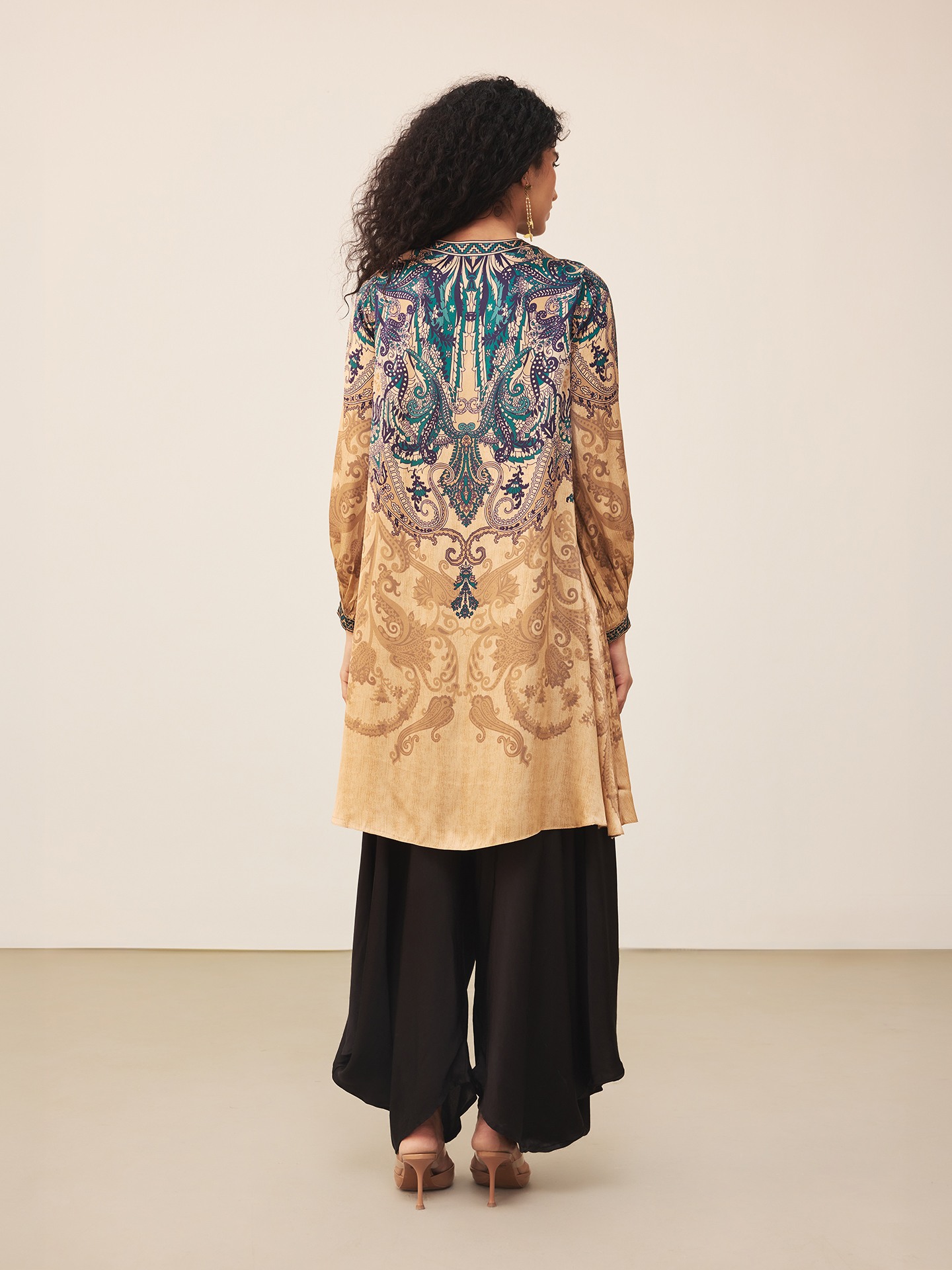 Beige & Indigo Valerie K Kurti