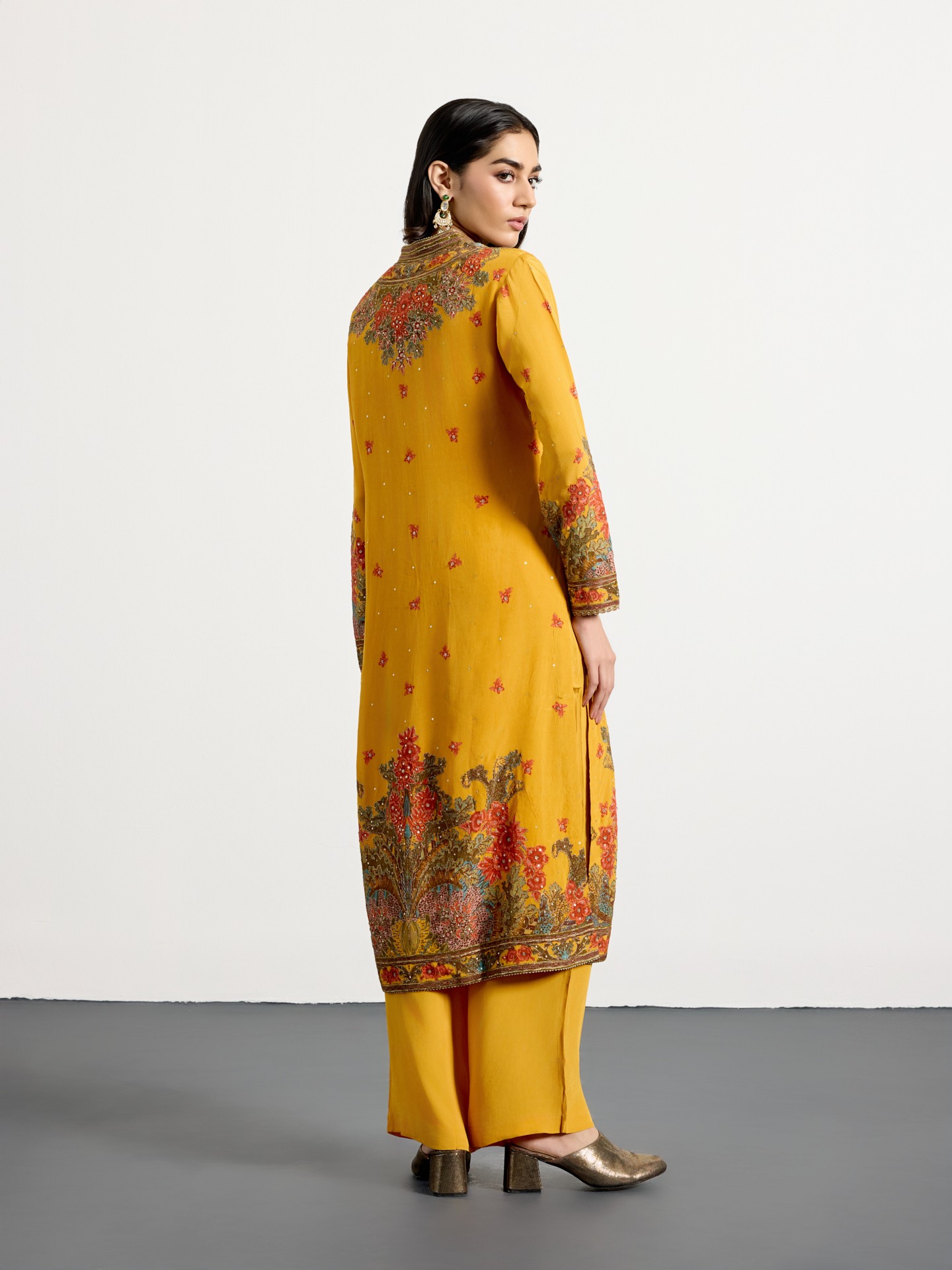 Yellow Multi Dahlia Suit