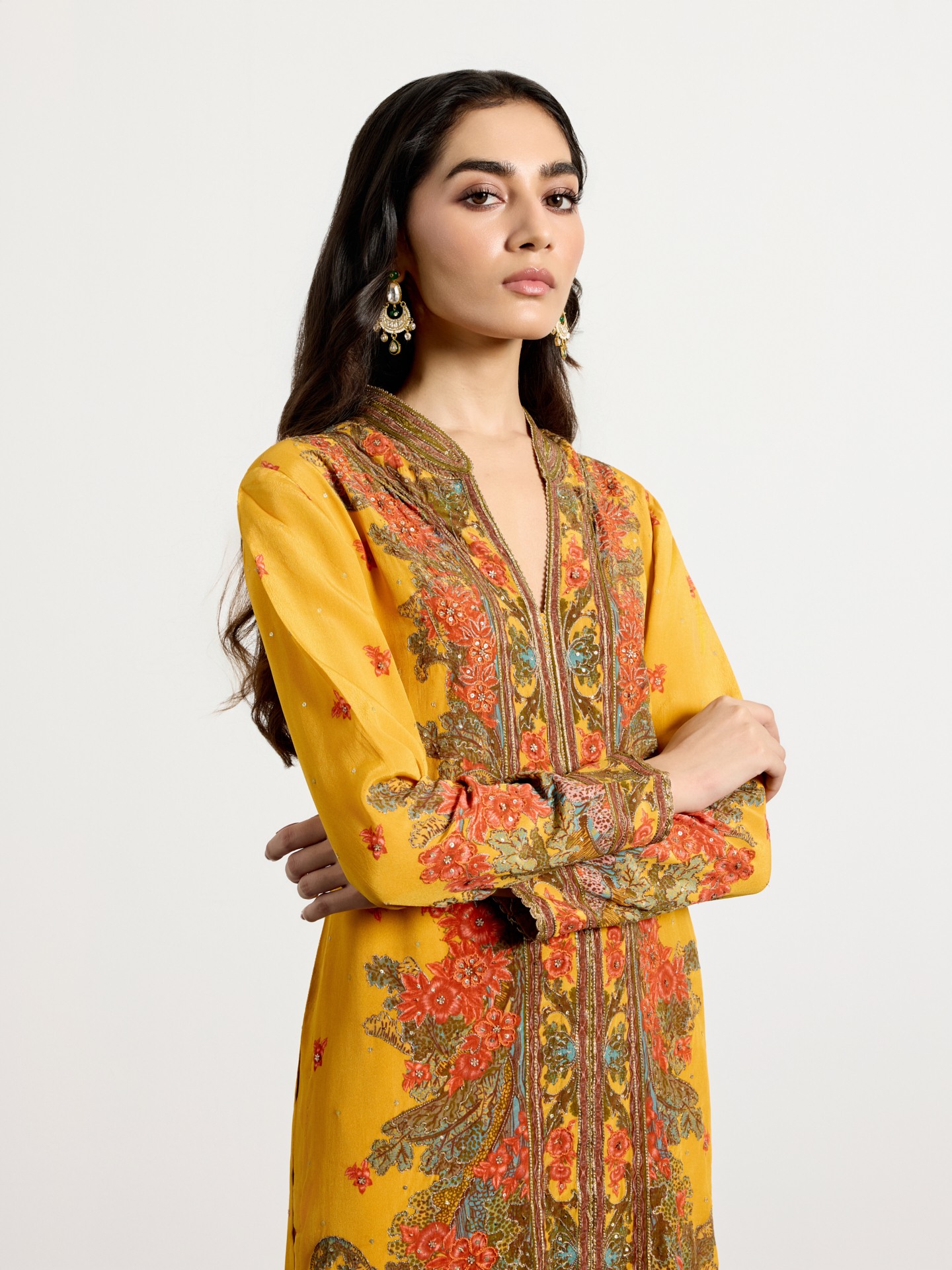 Yellow Multi Dahlia Suit