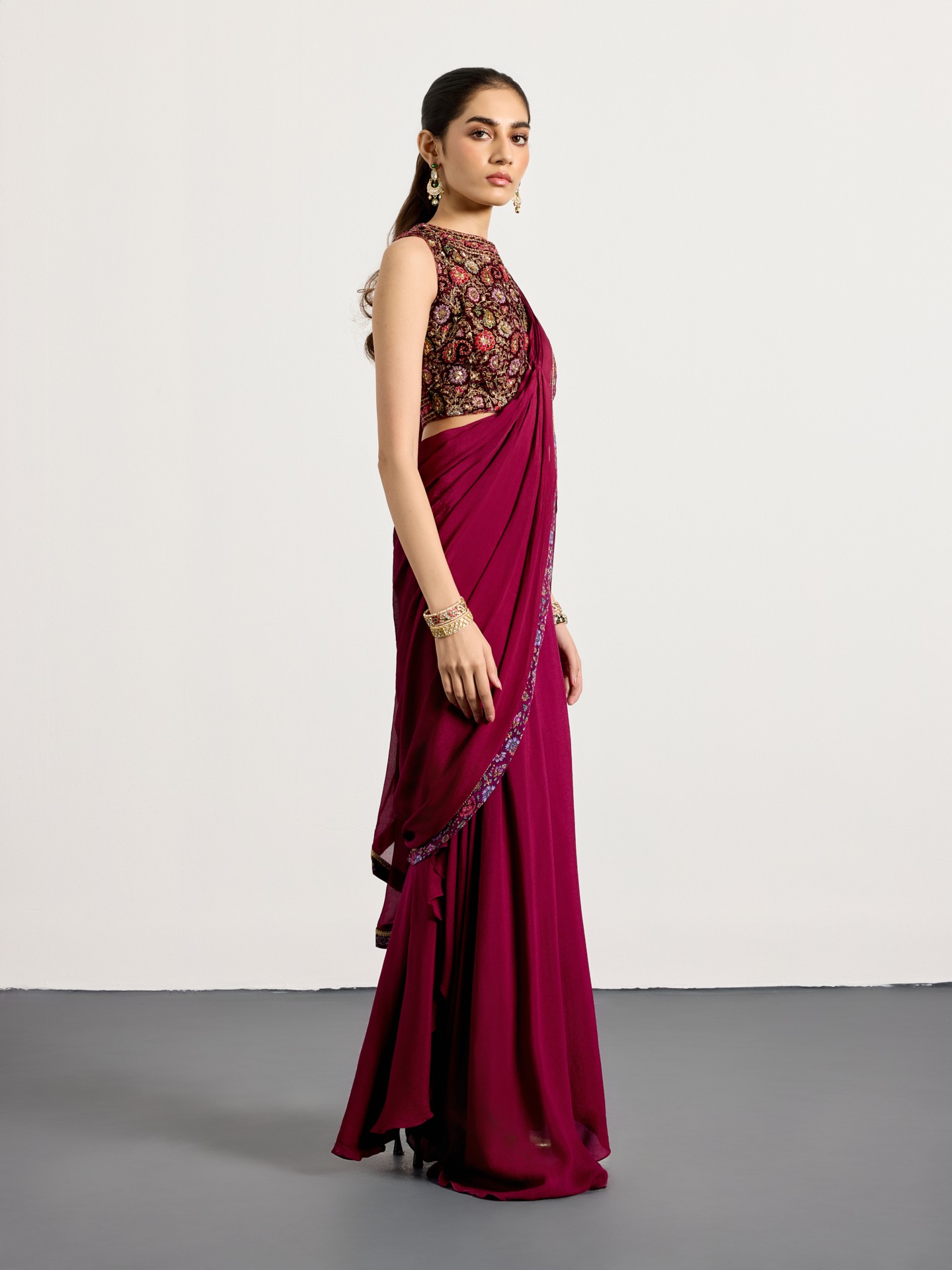 Prune Zergul Saree
