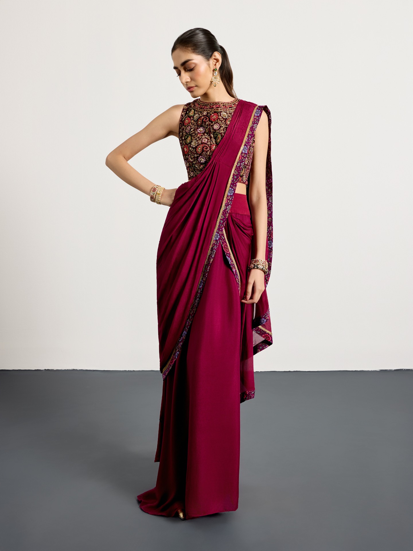Prune Zergul Saree