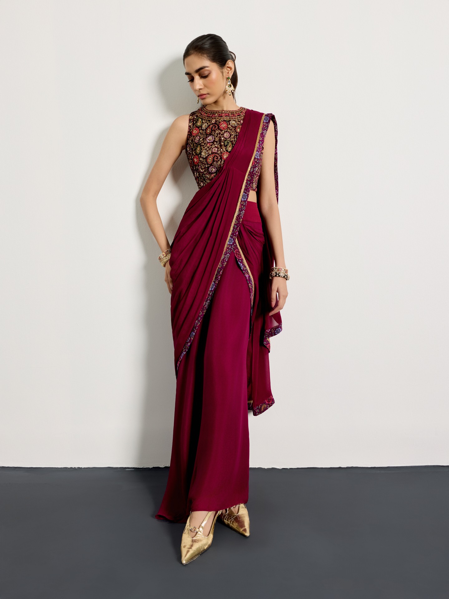 Prune Zergul Saree