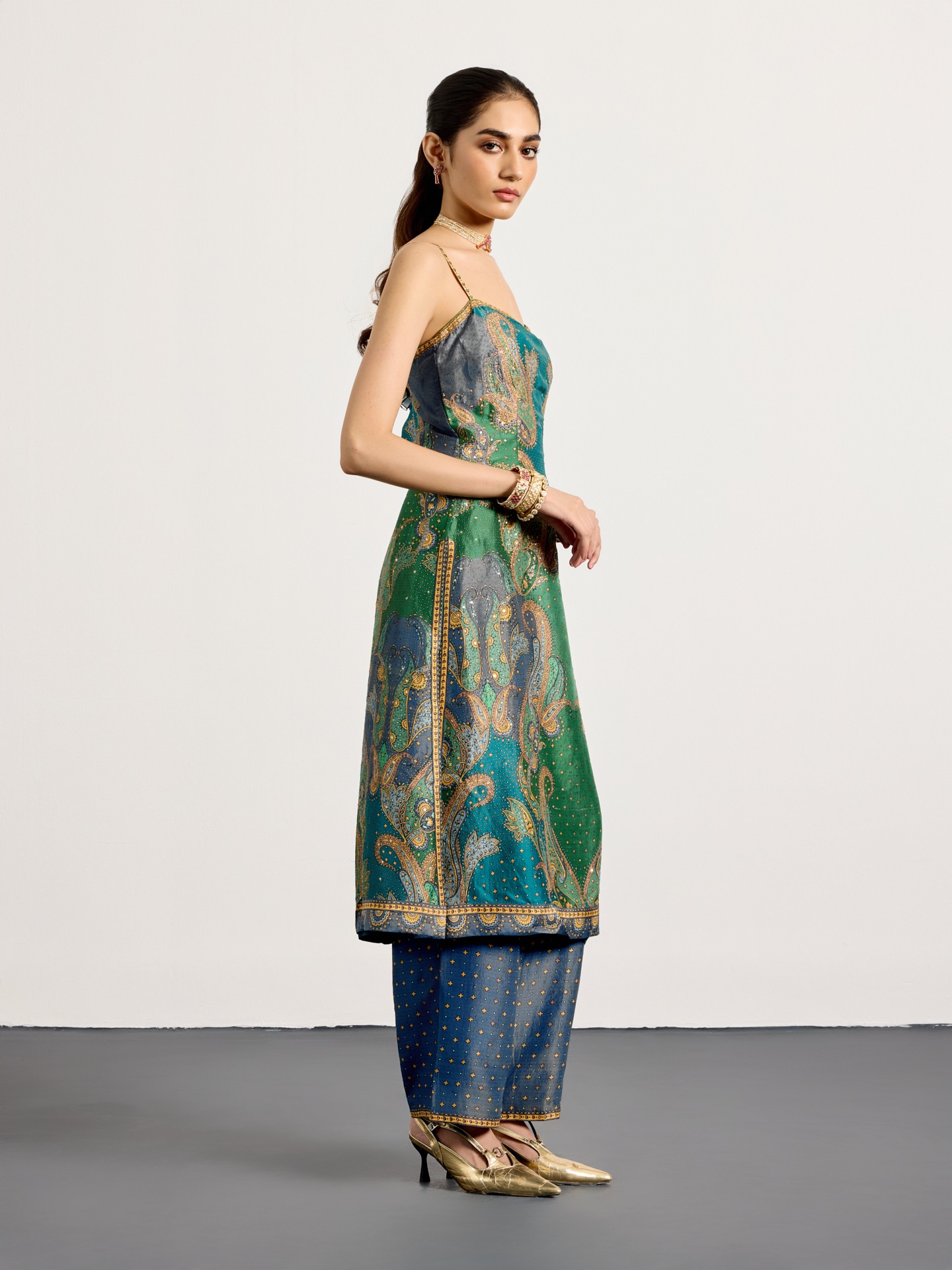 Blue Multi Dancing Paisley Suit