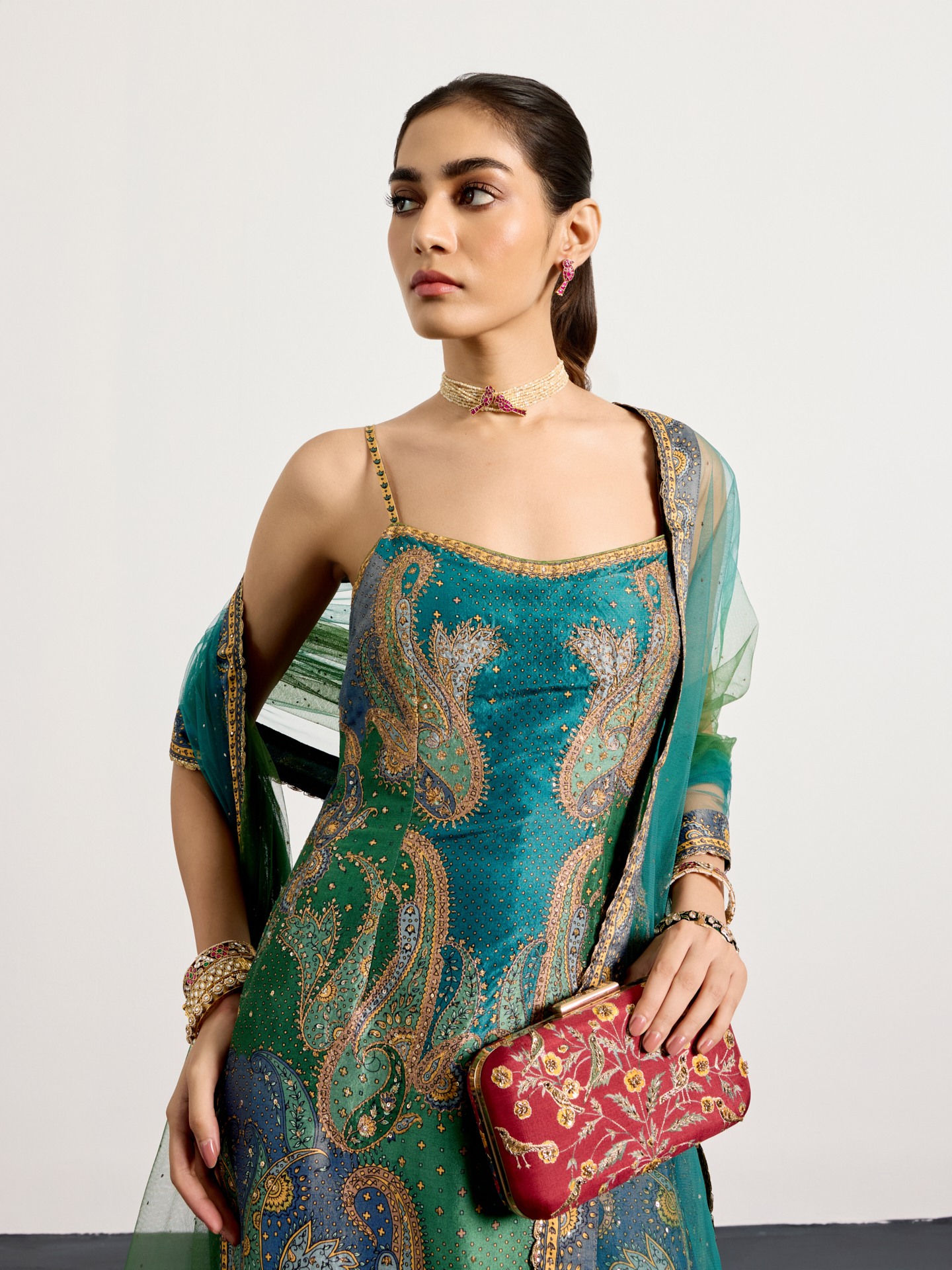 Blue Multi Dancing Paisley Suit