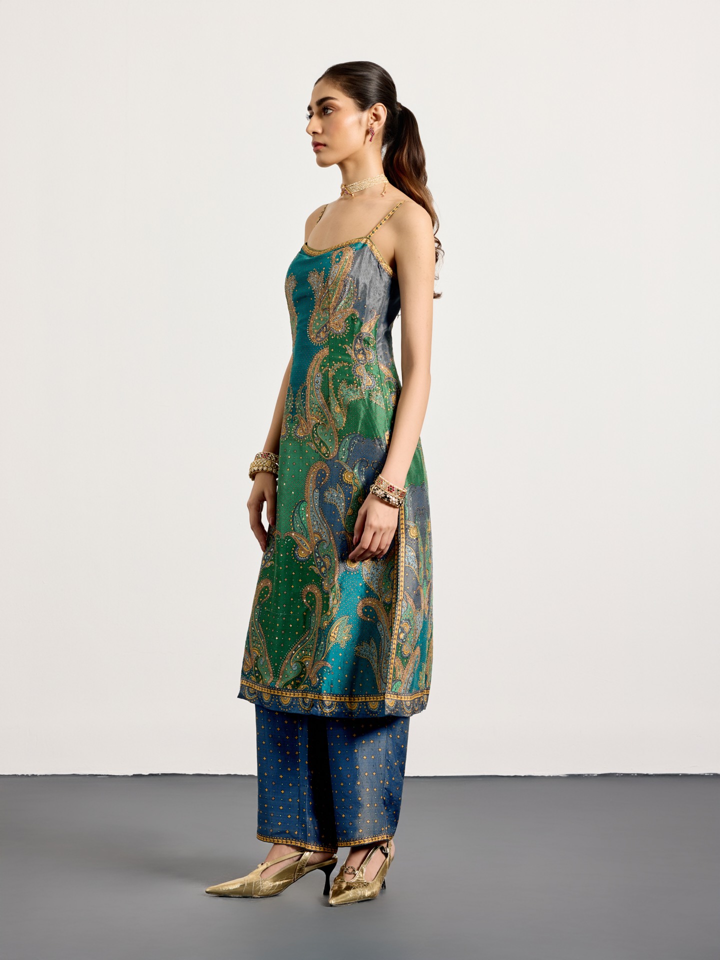 Blue Multi Dancing Paisley Suit