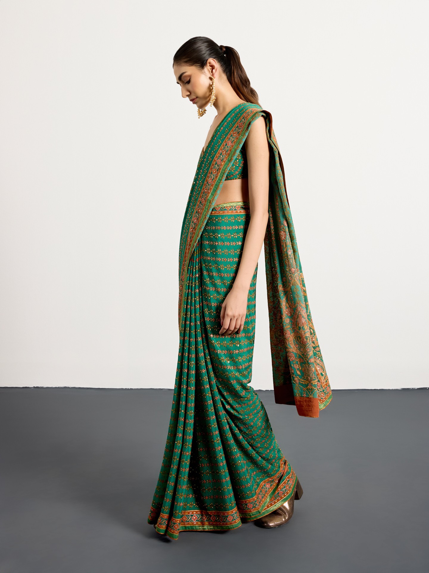 Green Rust Prisha Saree