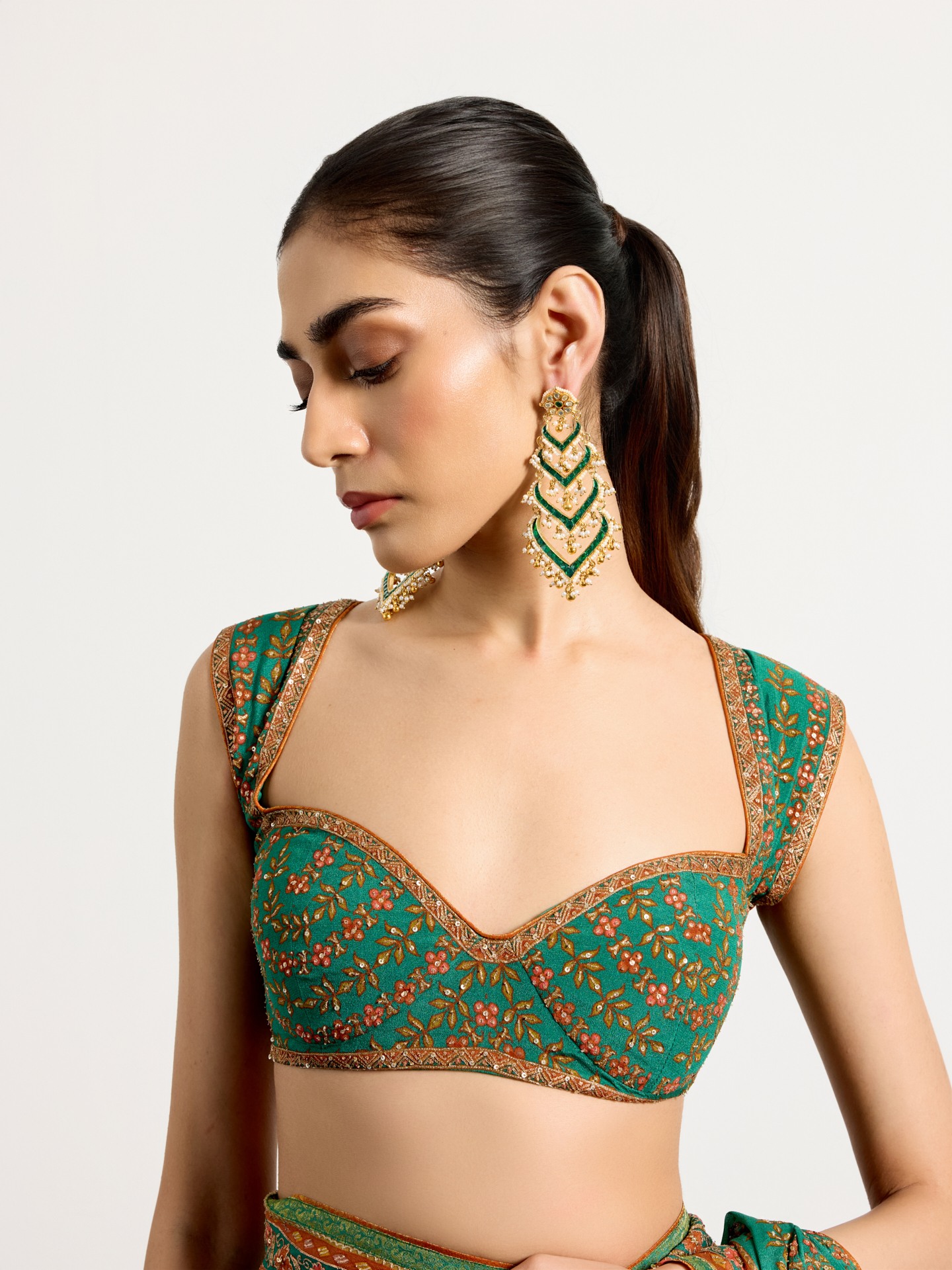 Green Rust Prisha Saree