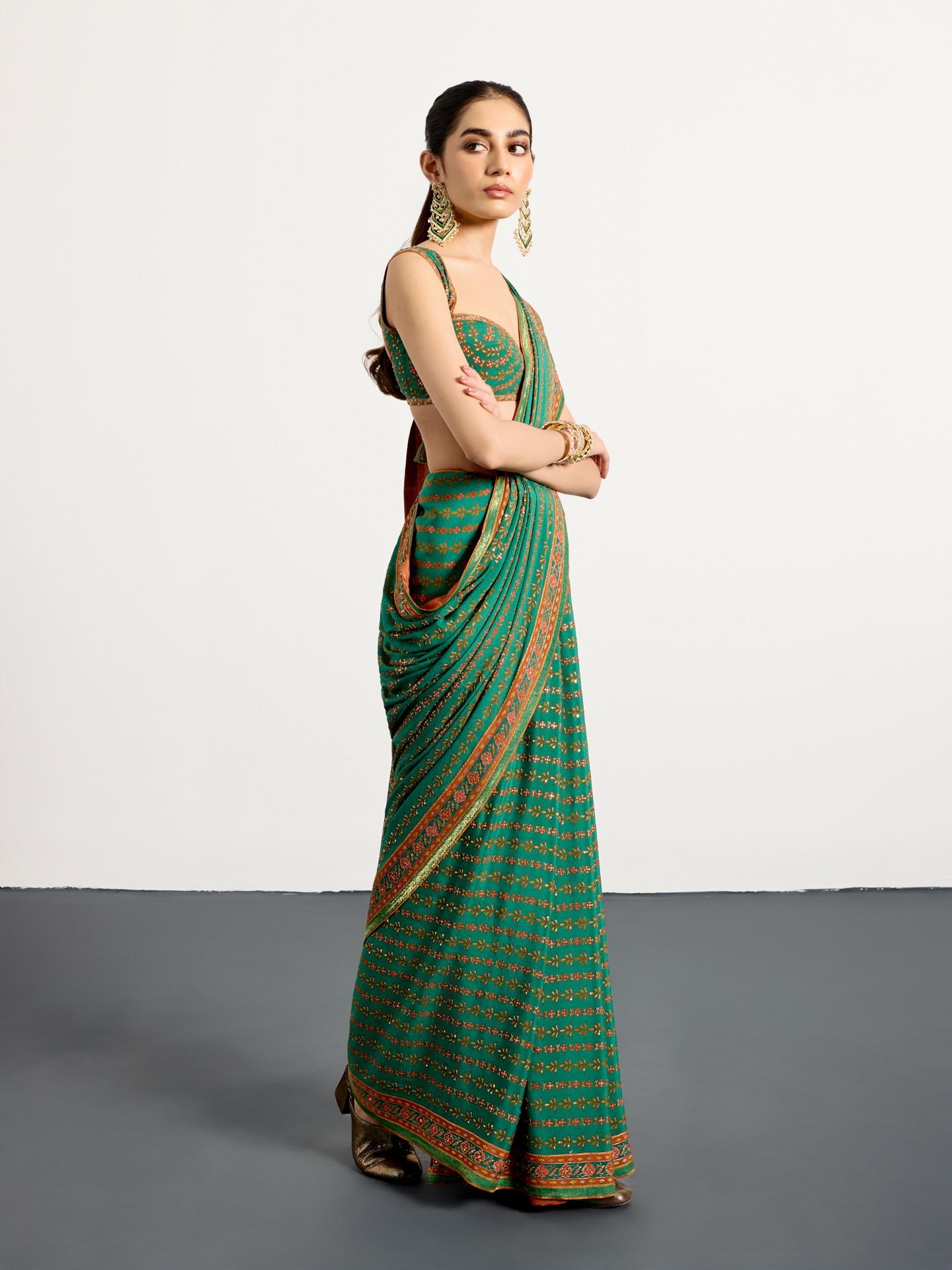Green Rust Prisha Saree
