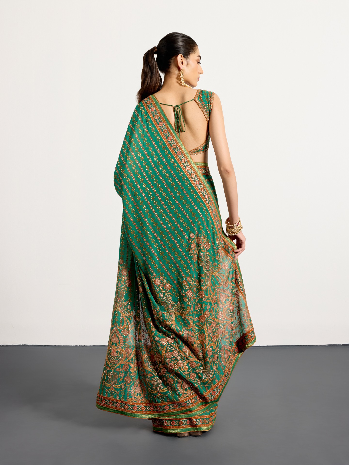 Green Rust Prisha Saree