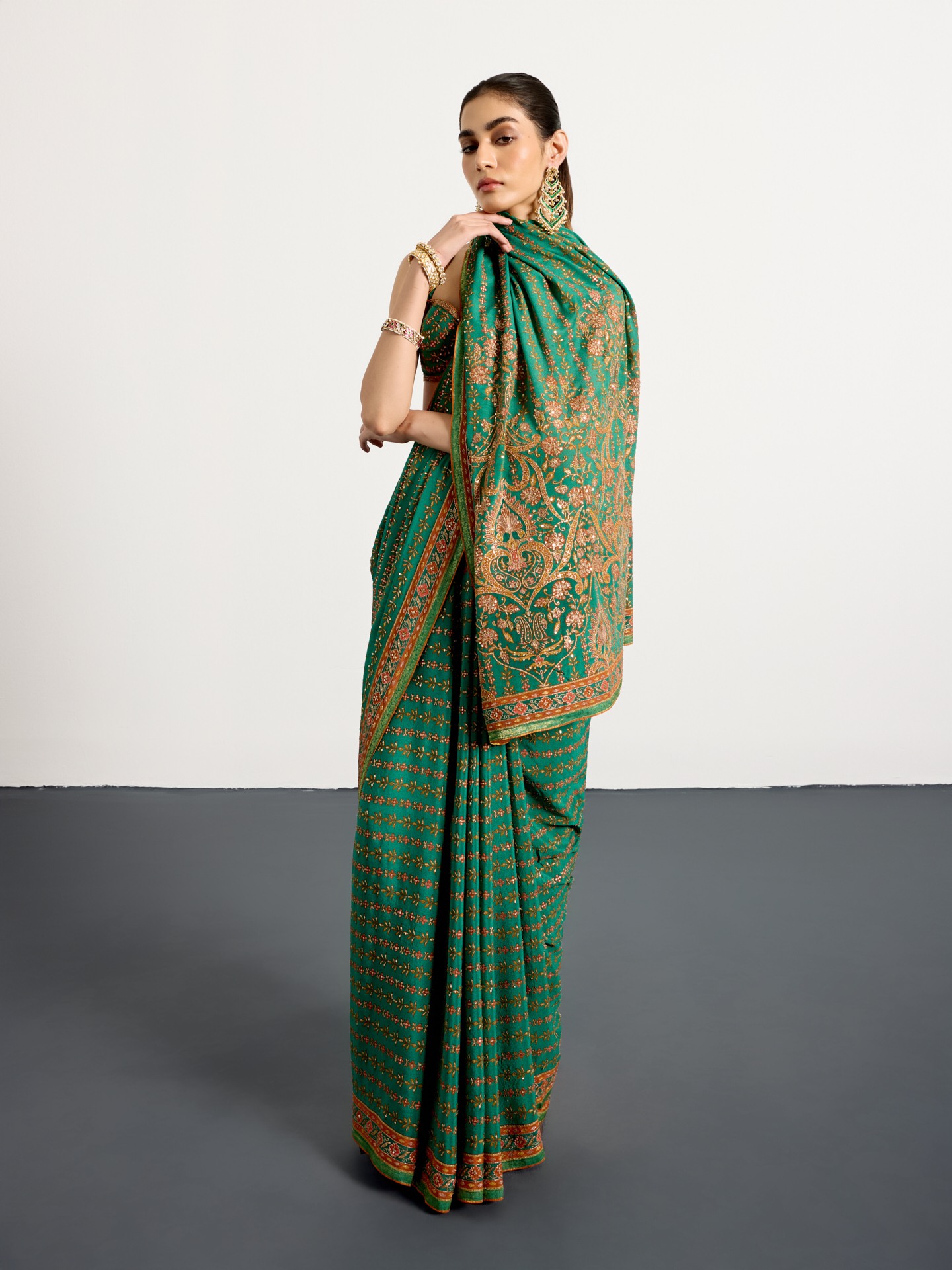 Green Rust Prisha Saree