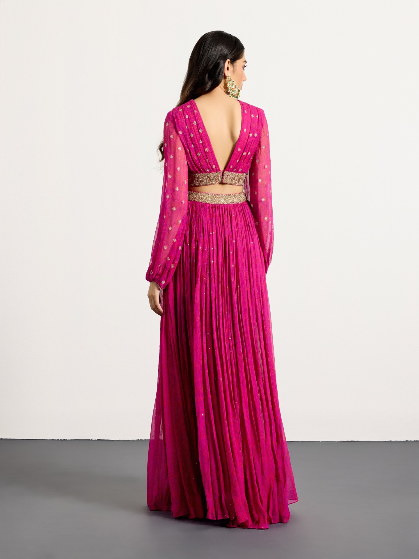 Fuschia Purple Brocade Jamawar Cord Set