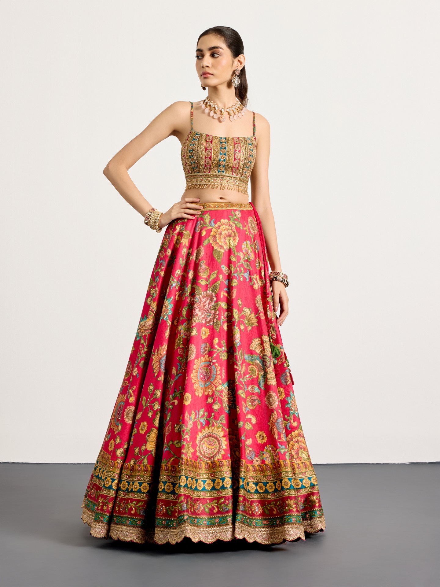 Fuschia Multi Mauricia Lehenga Set